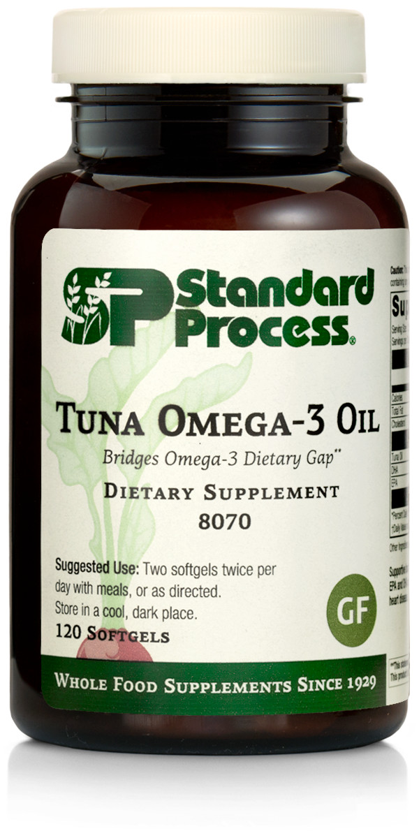 Standard Process Tuna Omega-3 Oil EPA and DHA Whole Food Support, 120 Softgels