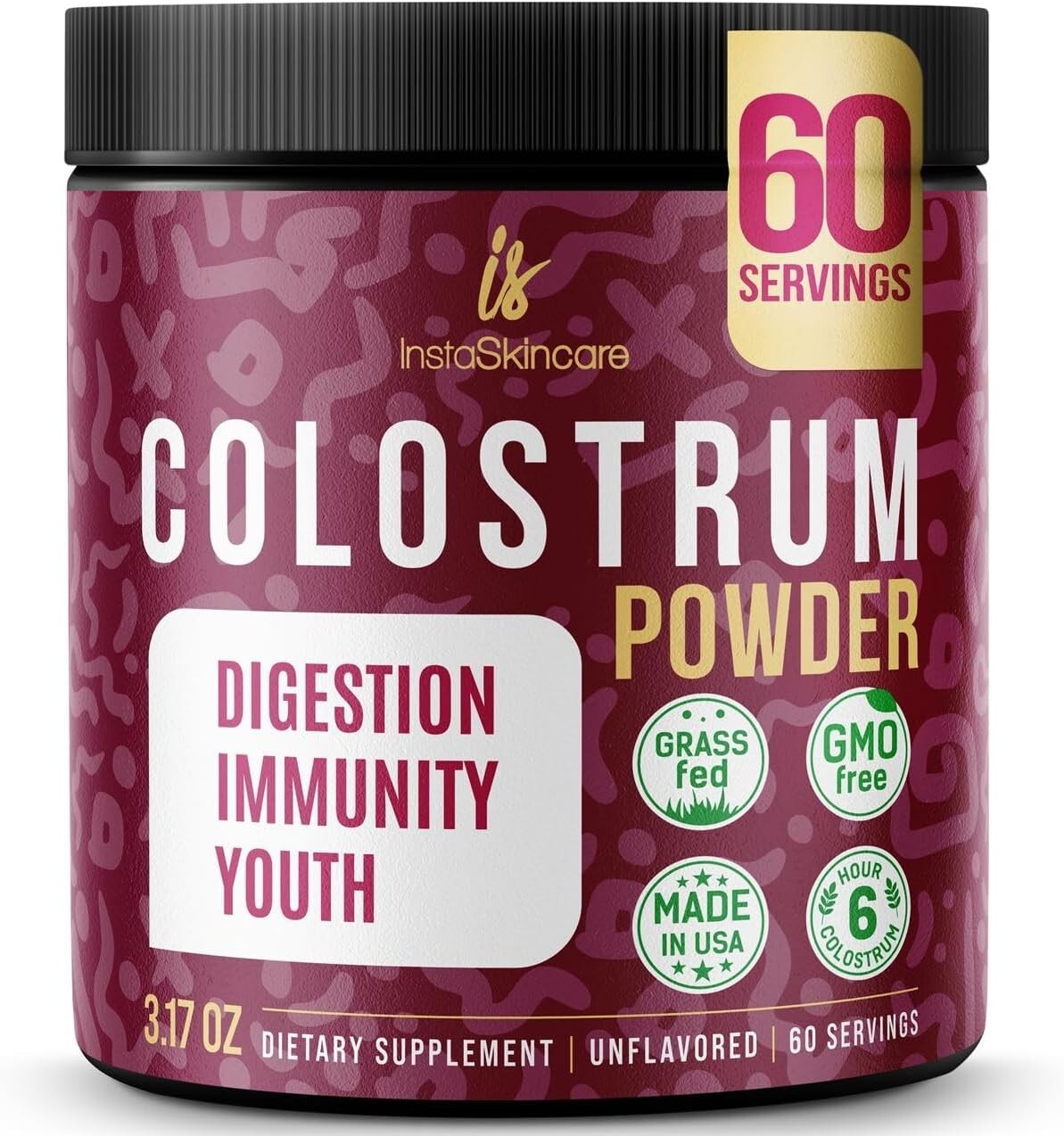 Bovine Colostrum Powder – 40% IgG Highly Concentrated Pure Bovine 3.17 OZ USA