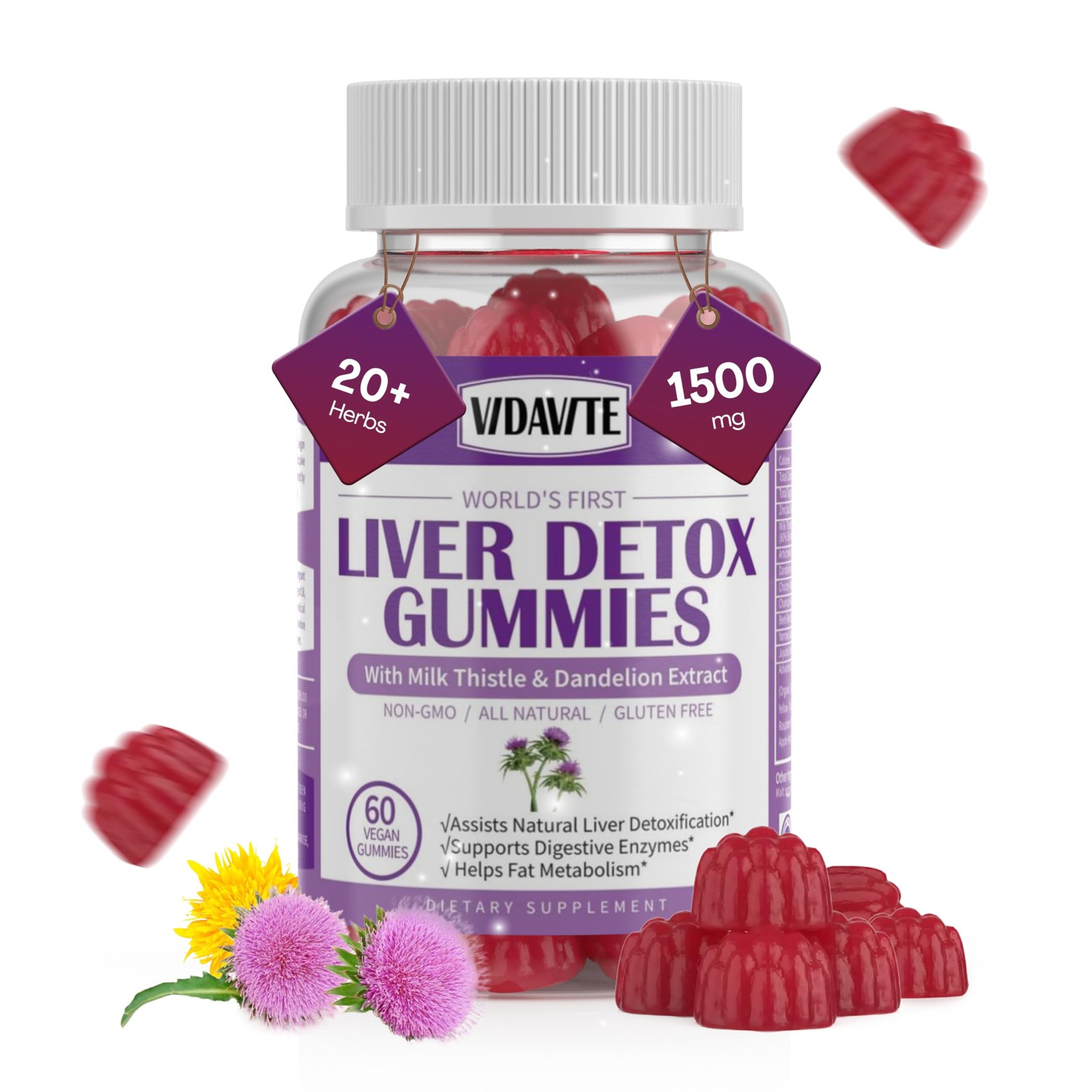 Liver Cleanse Detox & Repair Gummies — 1 Count (Pack of 60)