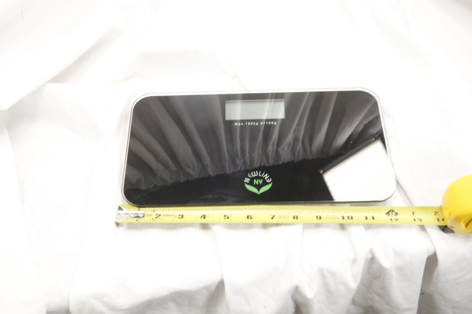 Newline NY SBB0718BK Step-On Mini Bathroom Scale, Cool Black, 12 x 6.5 inches