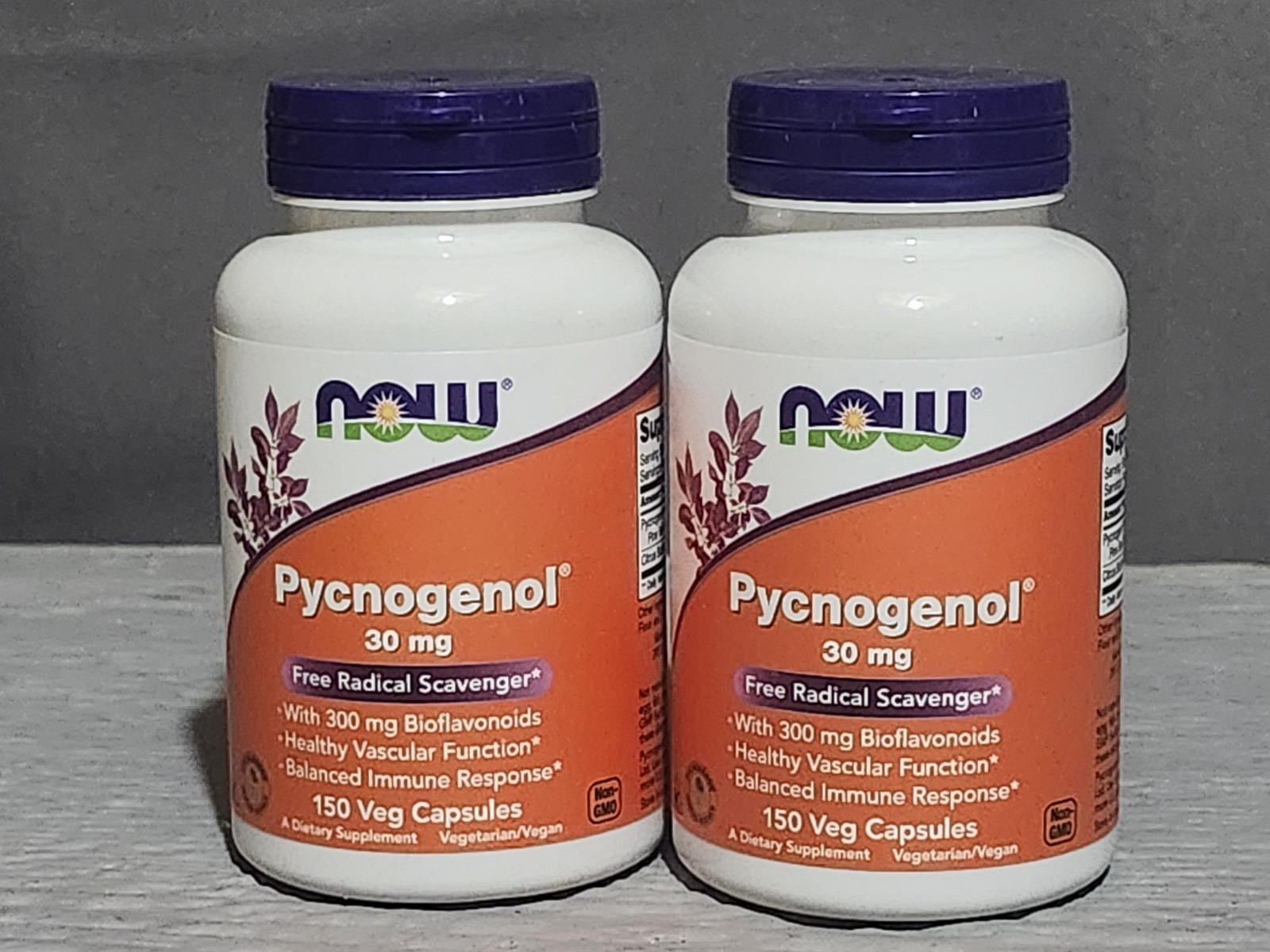 Lot. of 2 – NOW FOODS Pycnogenol 30 mg 150 Veg Capsules – Exp: Date 05/2028