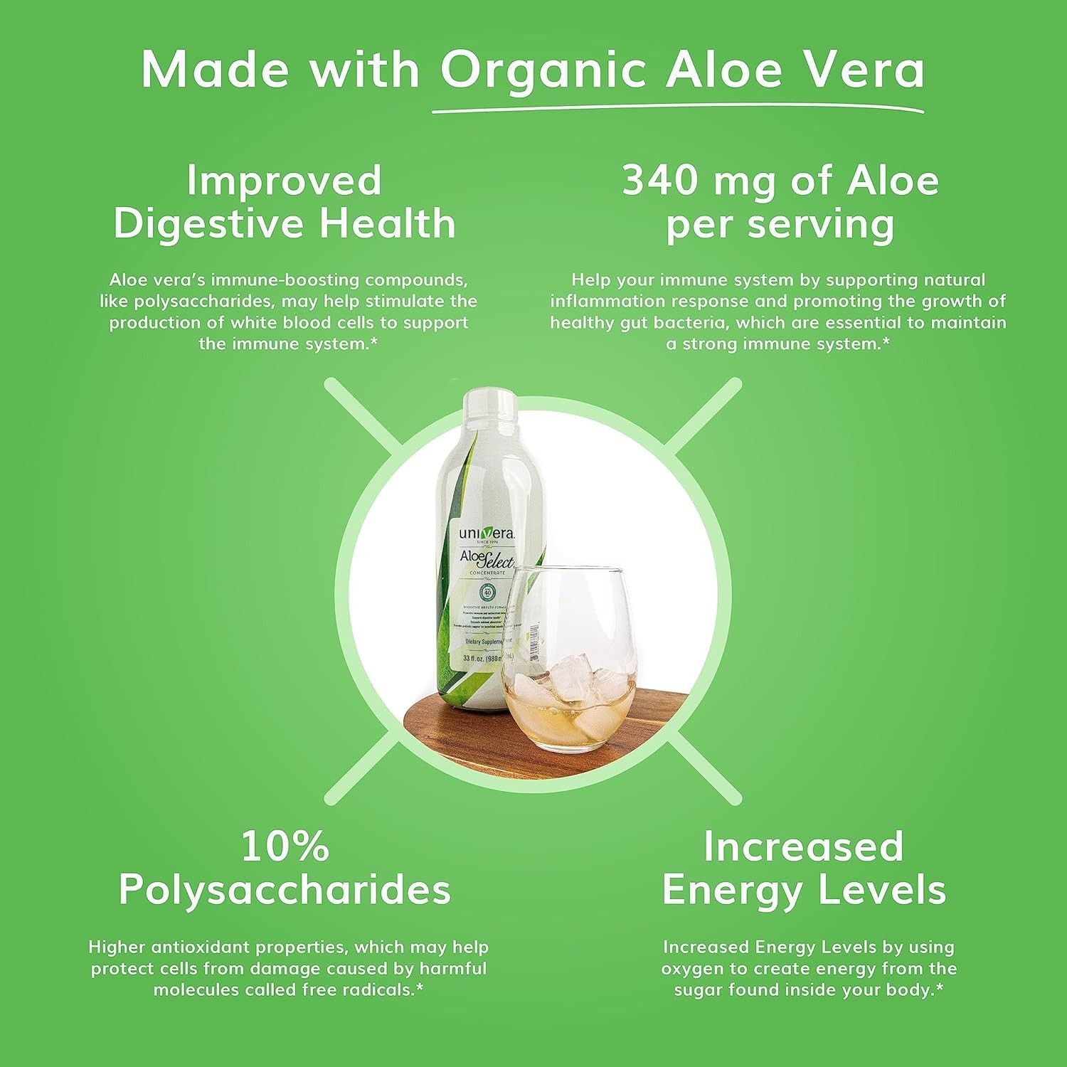 Aloe Vera Juice, Preminum Organic Aloe Vera, 10% Polysaccharide Retention, Di…