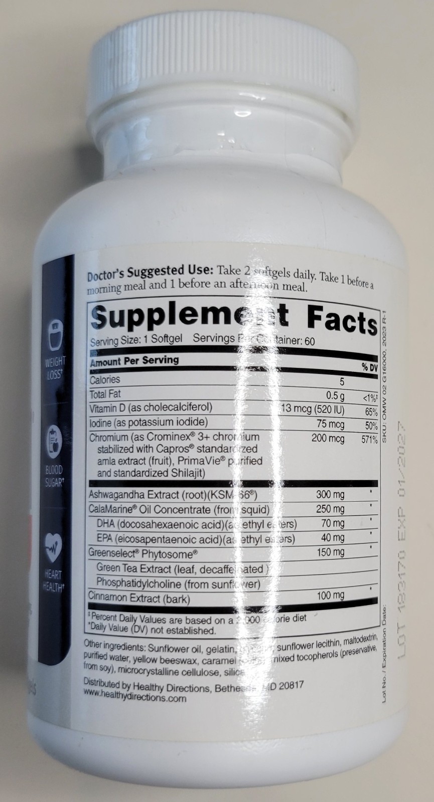 Dr. Sinatra Omega – 3 Slim Max Softgels – Exp 1/2027 – 60 Count