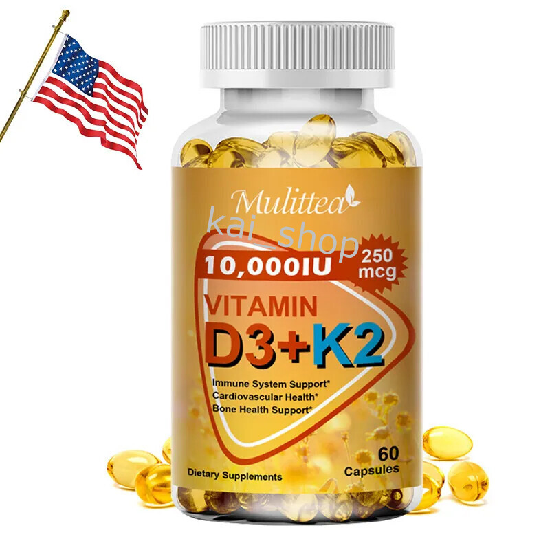 | Vitamin D3 K2 2X Plant Based Vitamin K2 MK7 + Vegan D3 Bone & Heart Health