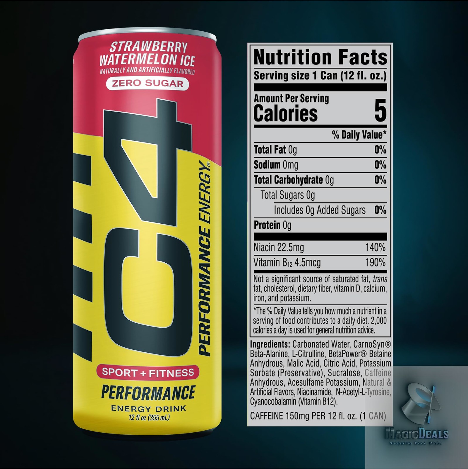 C4 Performance Energy Drink 200 mg Caffeine Zero Sugar 12 oz CHOOSE FLAVOR
