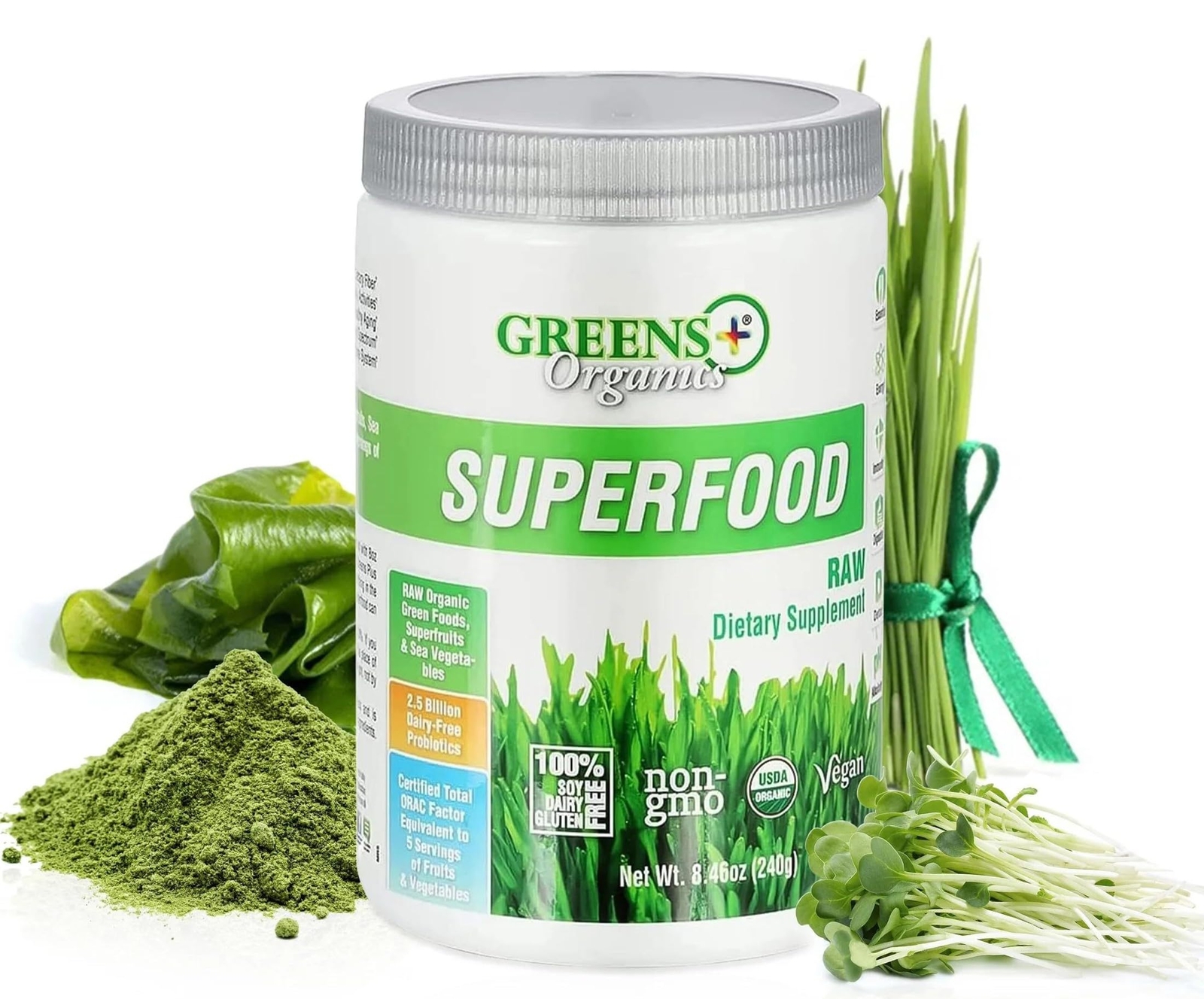 Greens+ Organic RAW Superfood Powder Super Blend Immune Support Morning Kick …