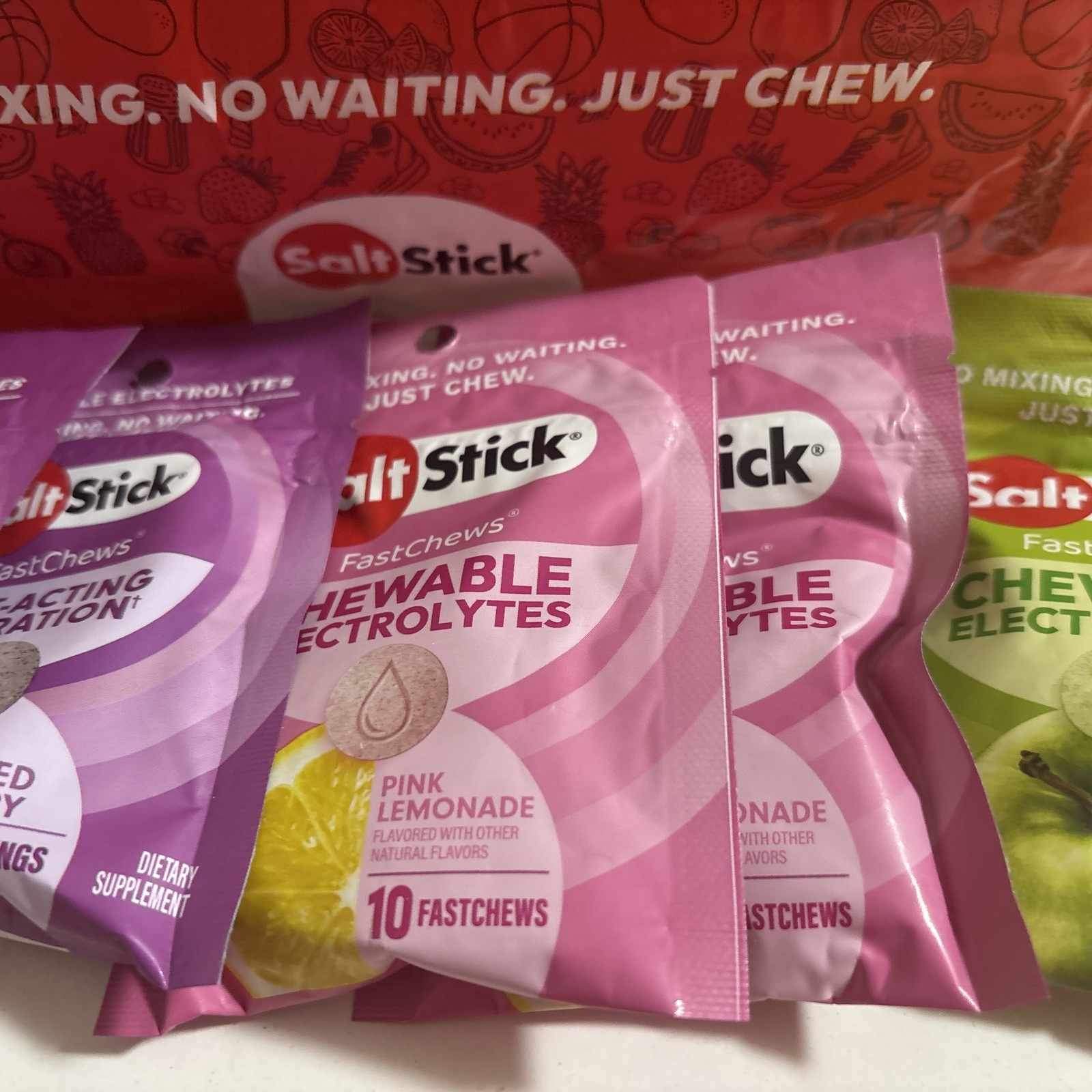 SaltStick FastChews Fast-acting Hydration.Chewable Electrolytes.x6Packs 60Tabs