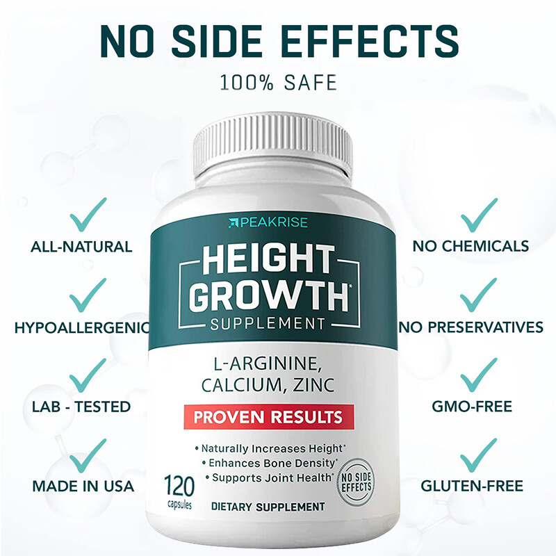 Height Growth Supplement – 60 Caps -Enhance Bone Strength,Development Supplement