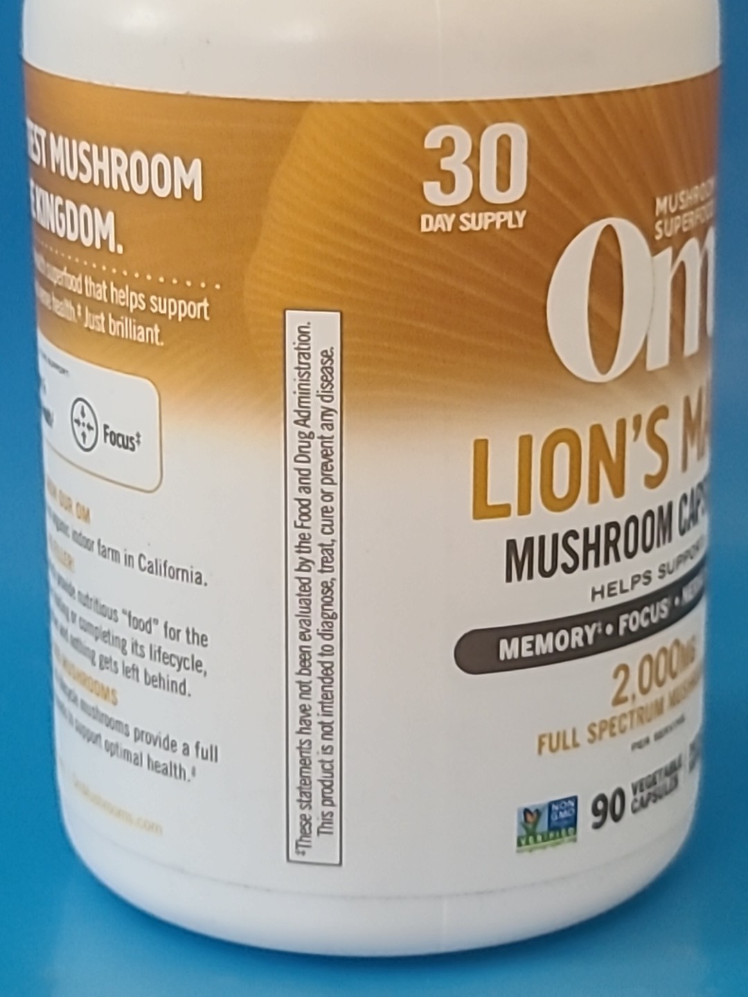 LION’S MANE • 90 VEGETABLE CAPSULES By Om MUSHROOMS • EXP : 09/2026