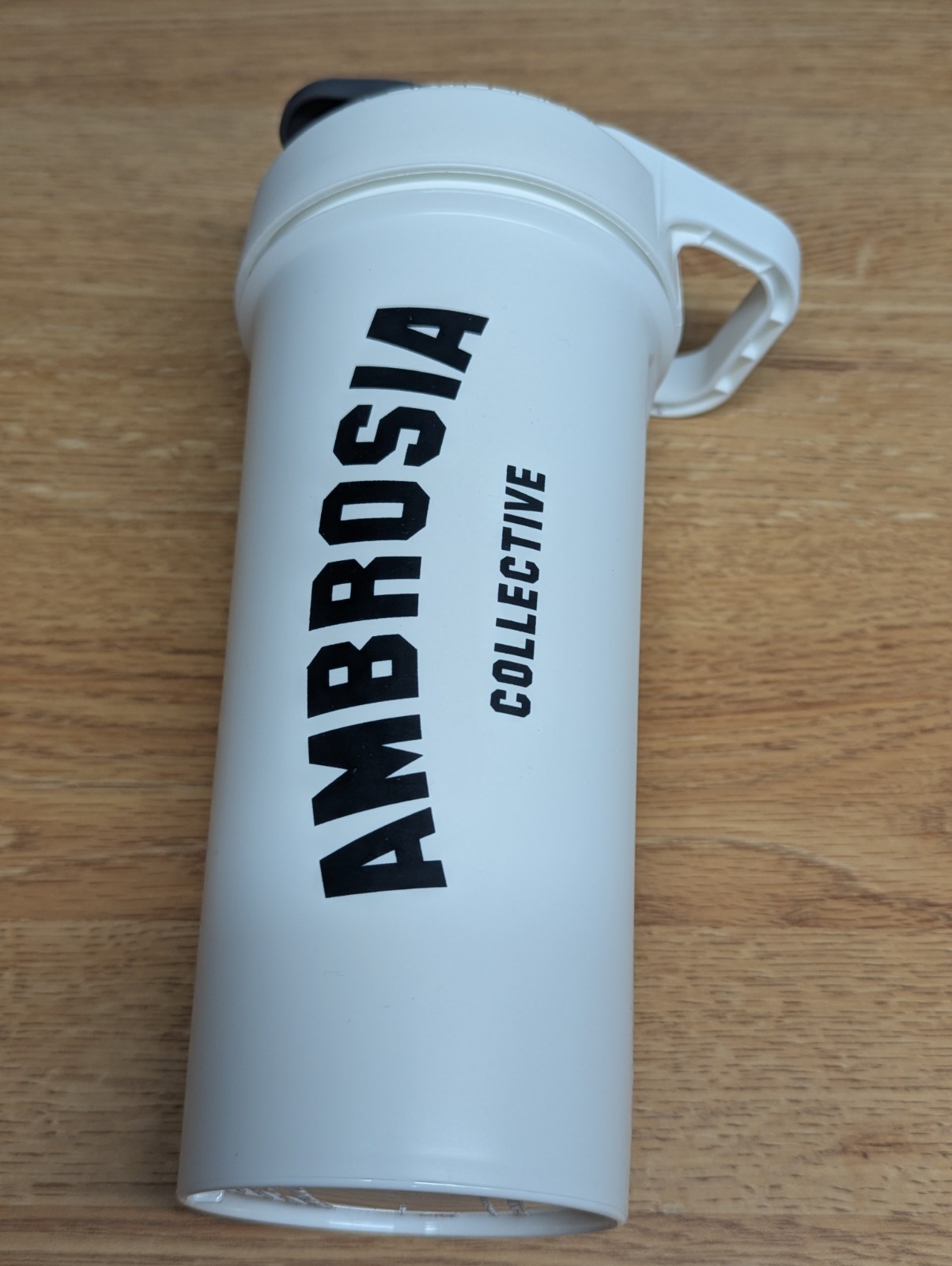 Ambrosia Collective Shake Bottle White & Black Screw-on Lid Dishwasher Safe