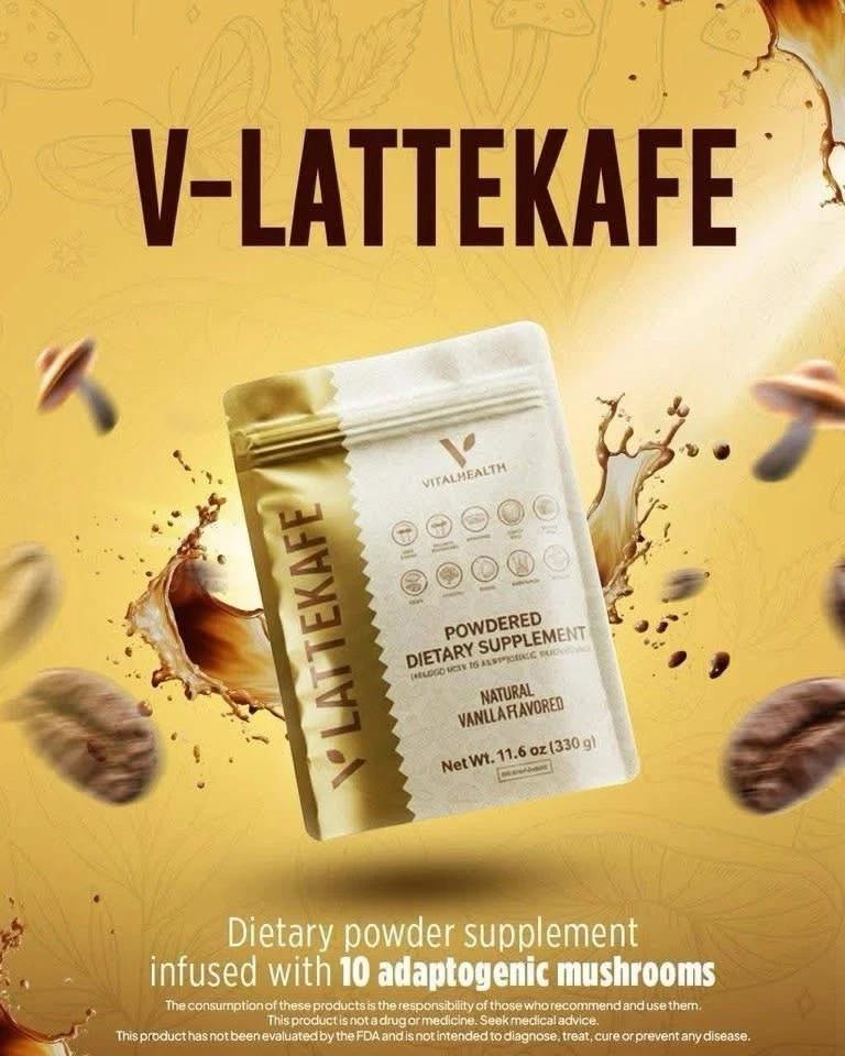 Vital health LatteKafe Coffee 5 sachets infused with 10 Adaptogenenic mushrooms