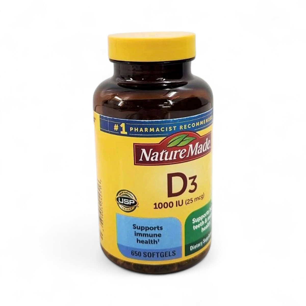 Nature Made Vitamin D3 1000 IU Softgels, 650 Count