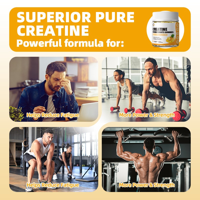 Creatine Monohydrate Gummies – Muscle, Stamina, & Recovery – Sugar-Free 90ct