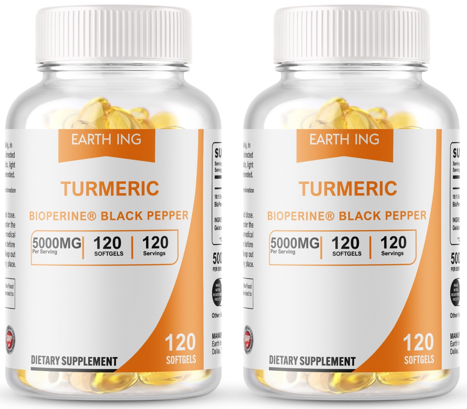 Turmeric Curcumin 5000mg Herbal Extract with BioPerine Servings 240 Softgels