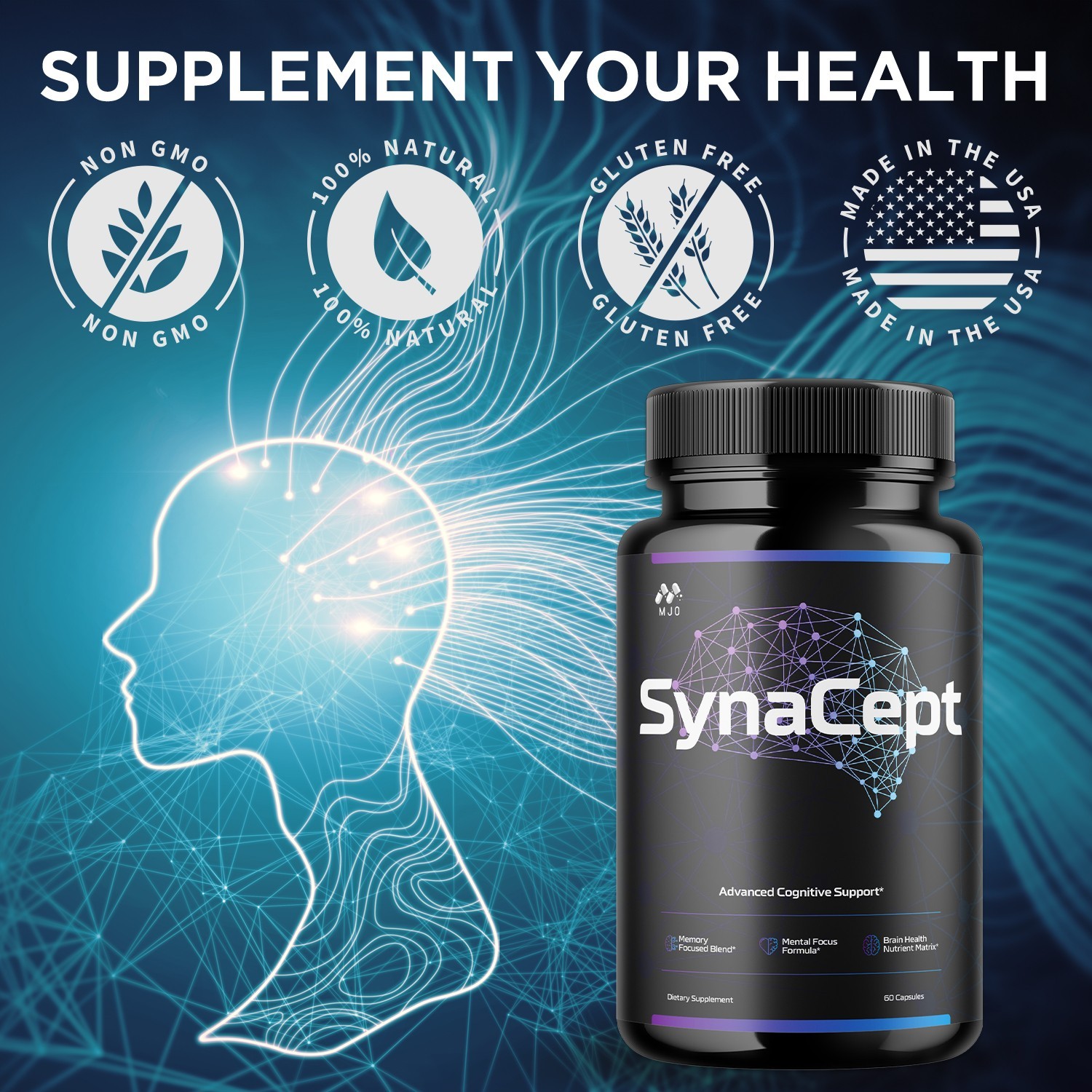 (5 Pack) SynaCept Advanced Brain Max Support Supplement Syna Cept 300 Capsules