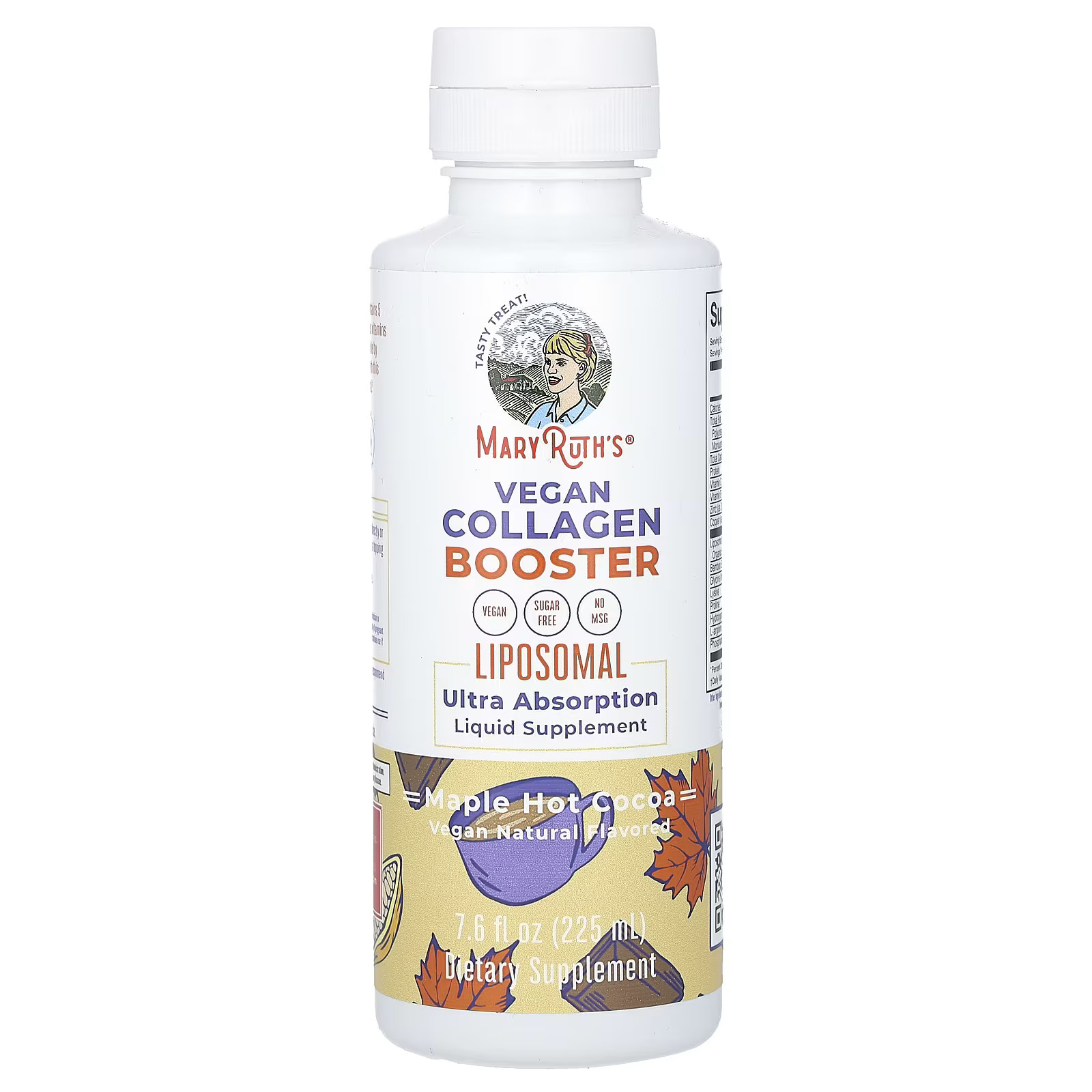 2 X MaryRuth’s, Vegan Collagen Booster Liposomal, Maple Hot Cocoa, 7.6 fl oz (22