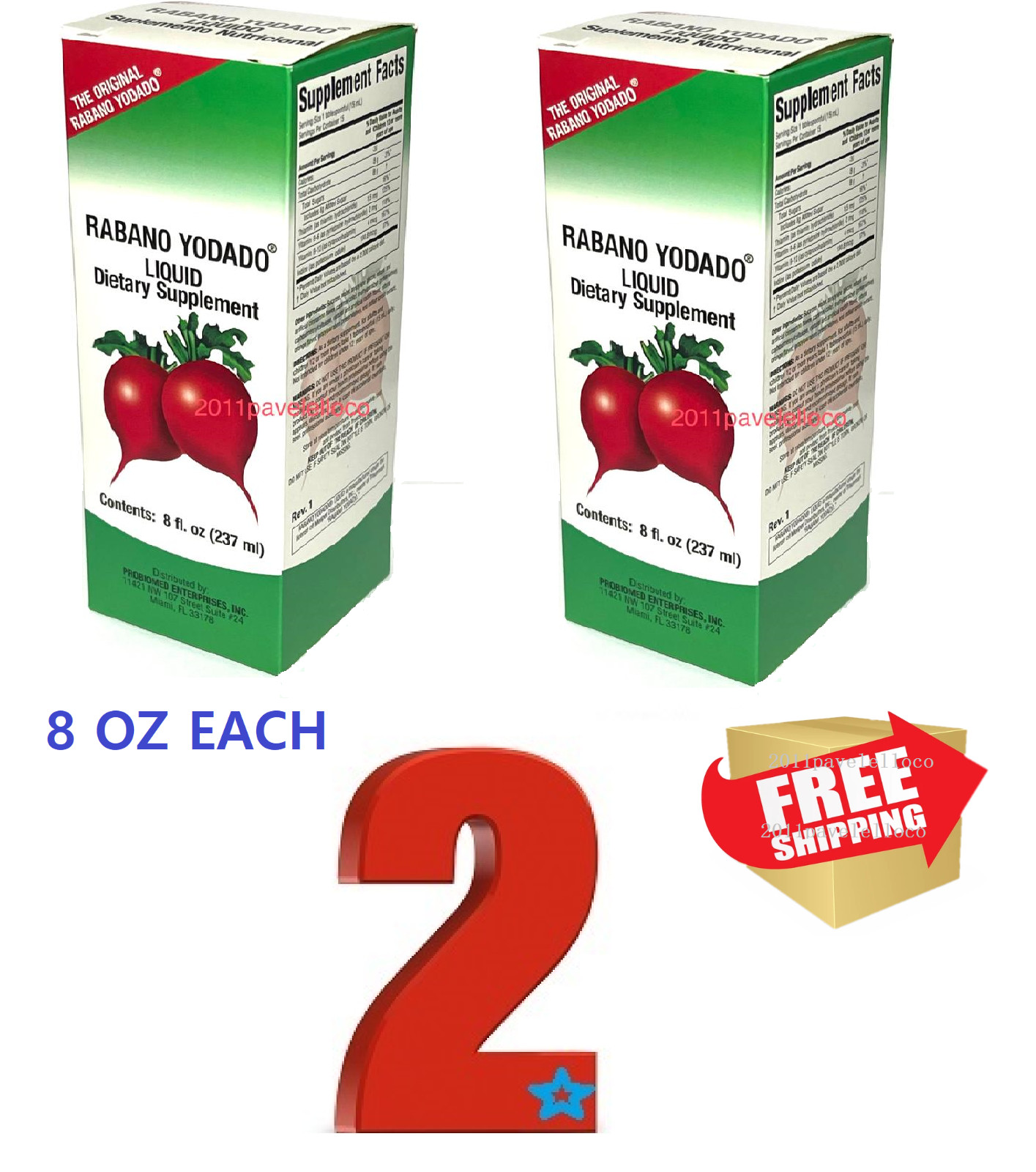 RADISH Yodado Liquid Dietary Supplement, 8 fl oz Rabano Yodado Liquido