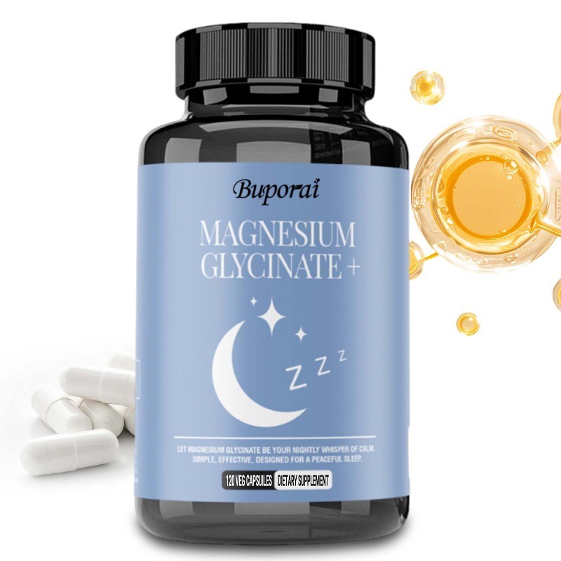 Magnesium Glycinate 120pcs, Reduce Stress, Improve Mood, Support Nervous Health