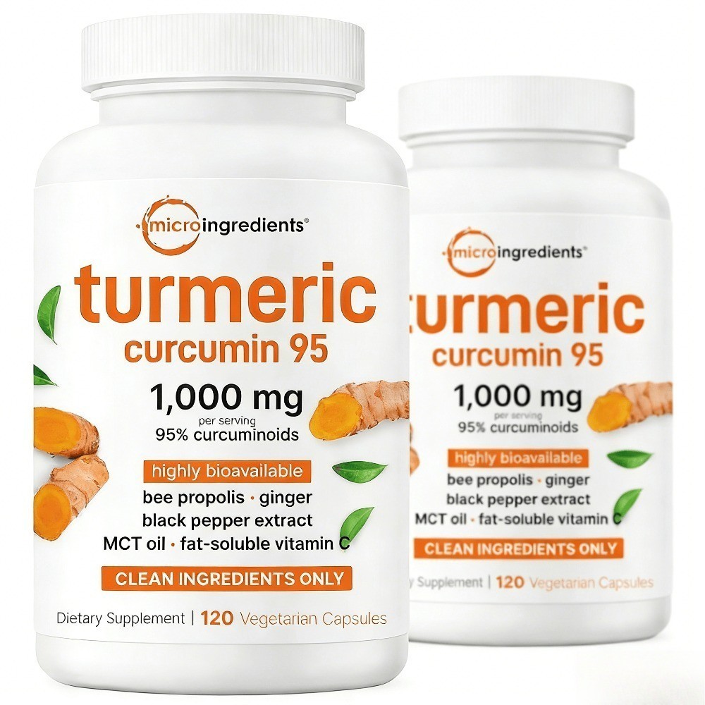 1-3PACK High Absorption Turmeric Curcumin 1000mg – 95% Curcuminoids, Non-GMO