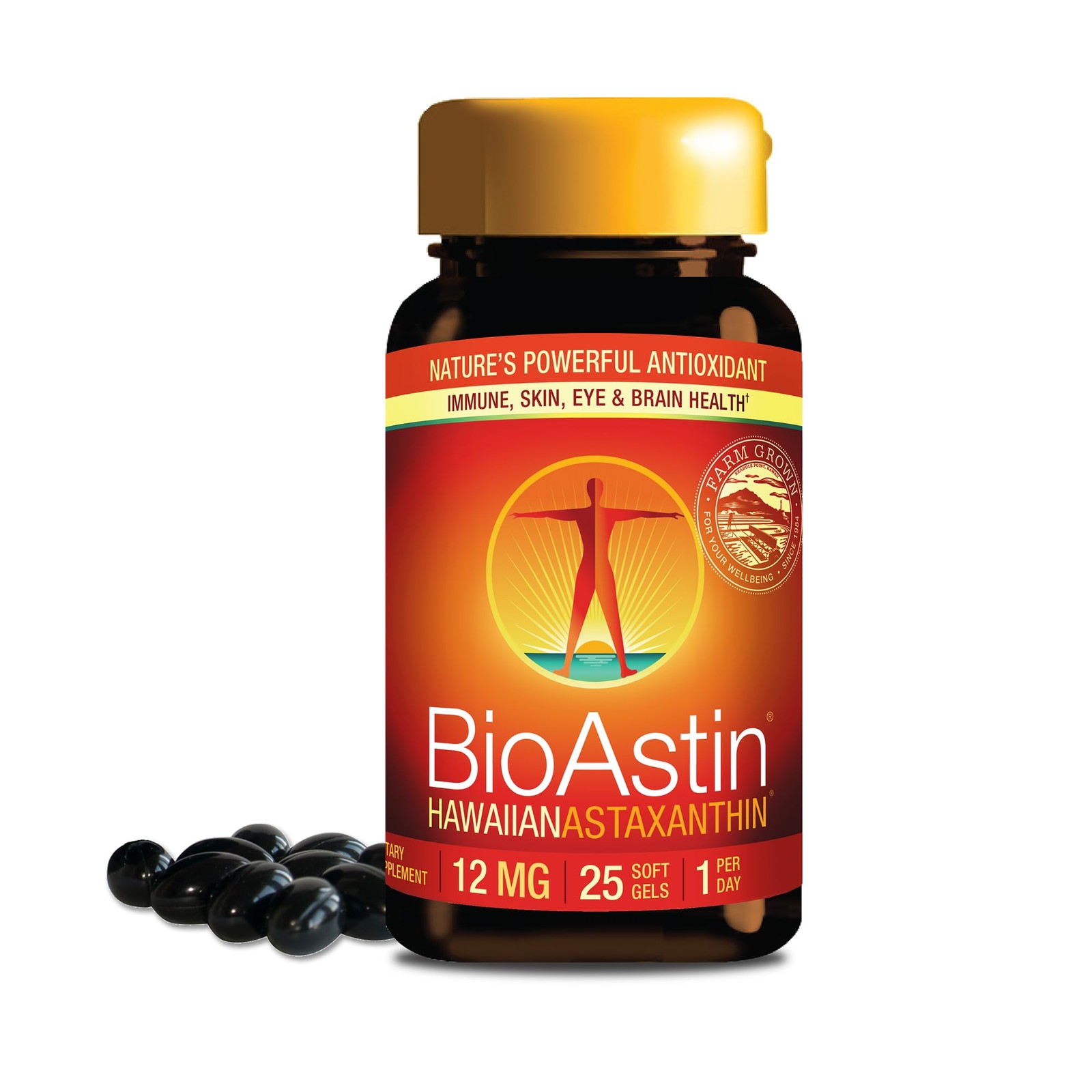 Nutrex Hawaii BioAstin Hawaiian Astaxanthin – 25 Count (Pack of 1), Black