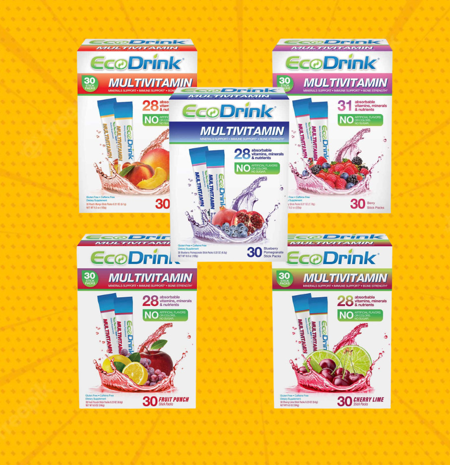 30 Packets Eco Drink EcoDrink Complete Multivitamin Electrolyt Mix Select Flavor