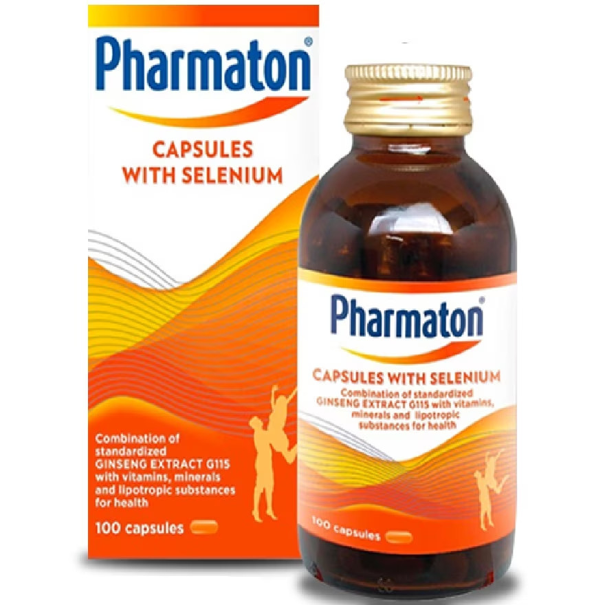 Pharmaton 100 Capsules with Ginseng & Selenium – Daily Multivitamin Energy Boost