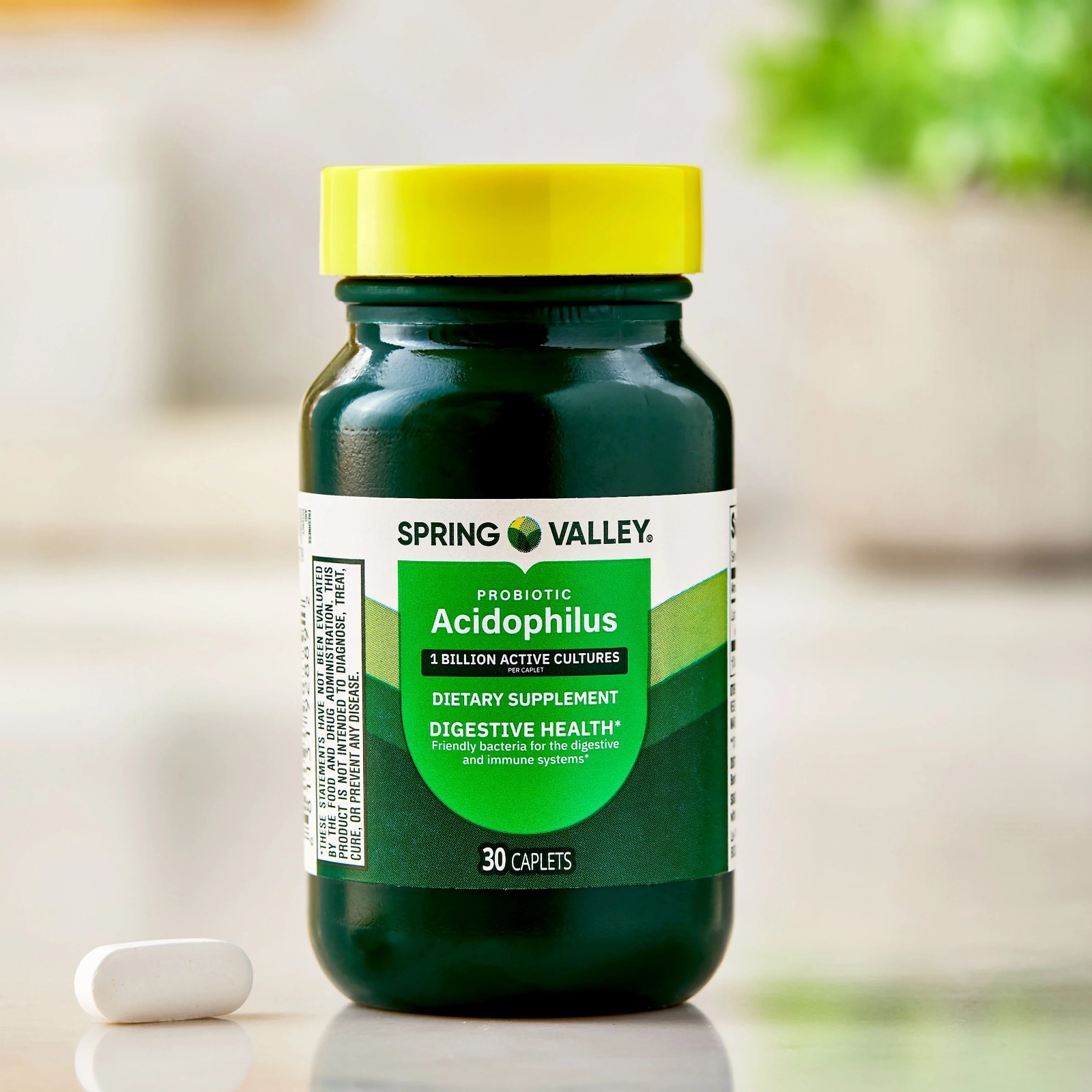 Spring Valley Probiotic Acidophilus Caplets for Digestive Health, 1 Billion Acti