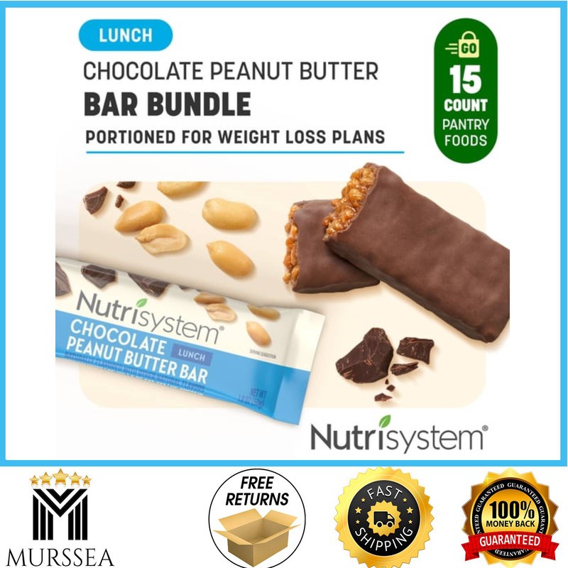 Nutrisystem Chocolate Peanut Butter Protein Bar 15 Count 11g Weight Loss Snack