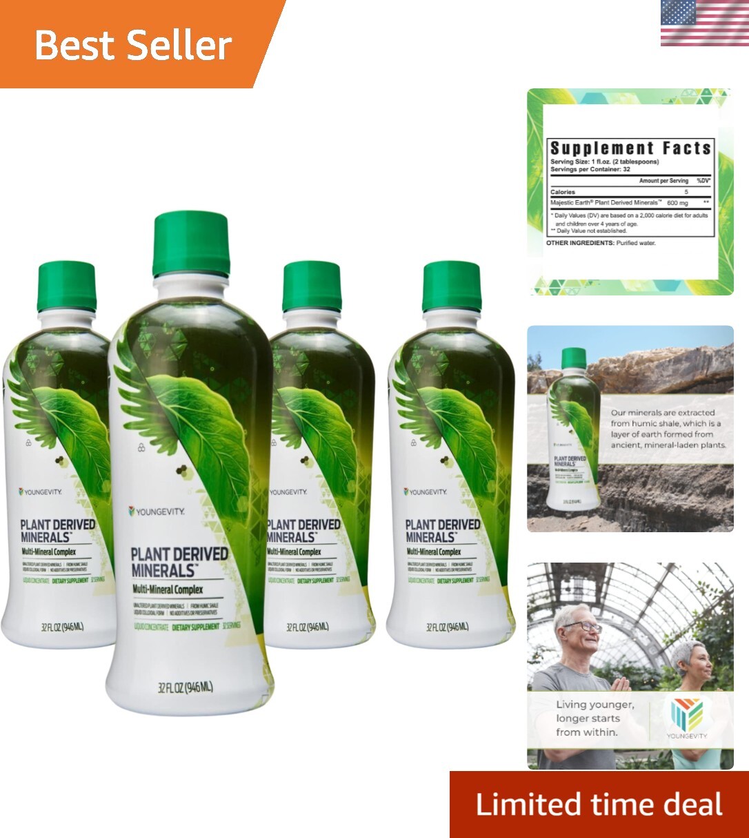 Plant Derived Liquid Minerals – 77+ Natural Unaltered Trace Minerals – 19,000…