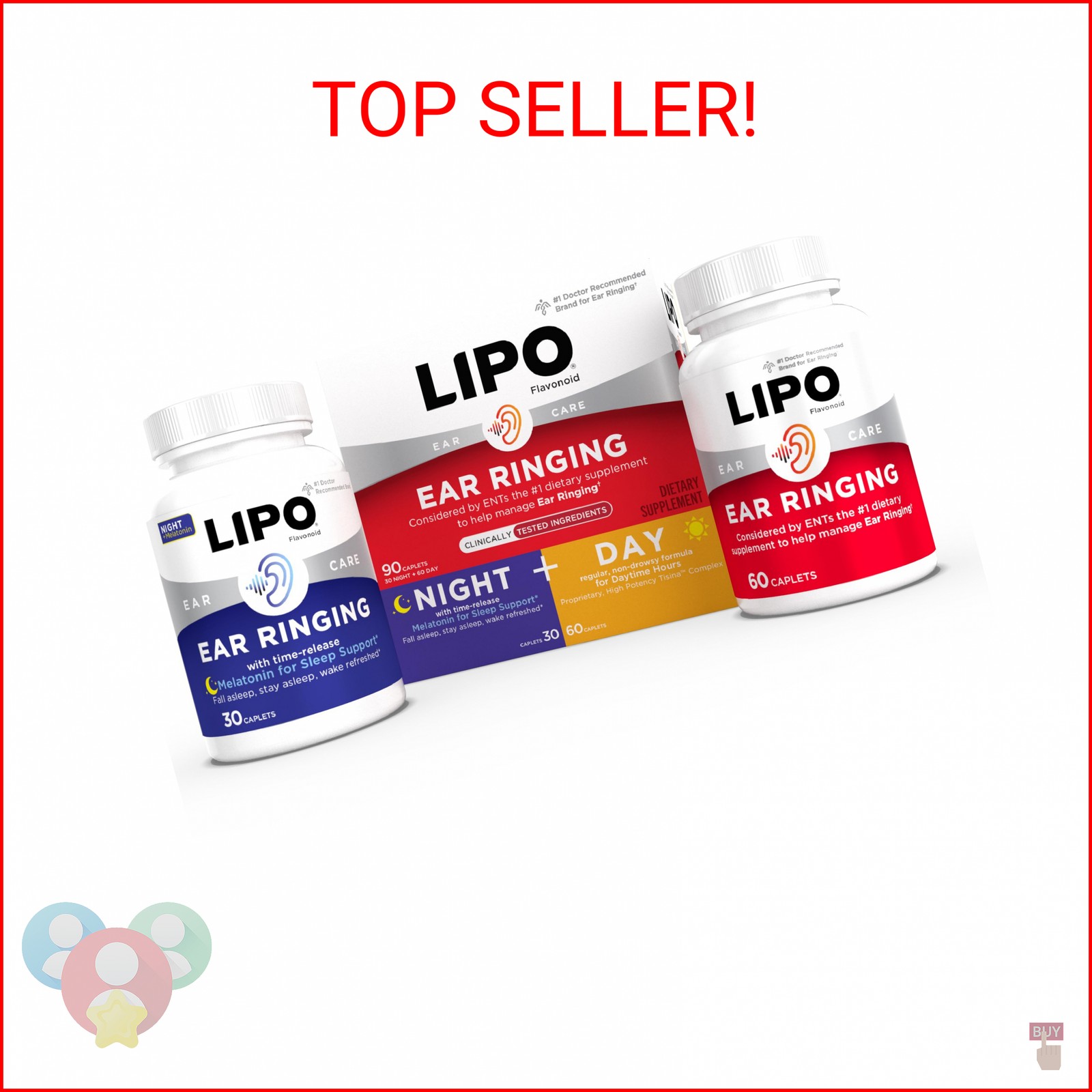 Lipo Flavonoid Day & Night Combo Kit, Tinnitus Relief for Ringing Ears, Lipo Fla