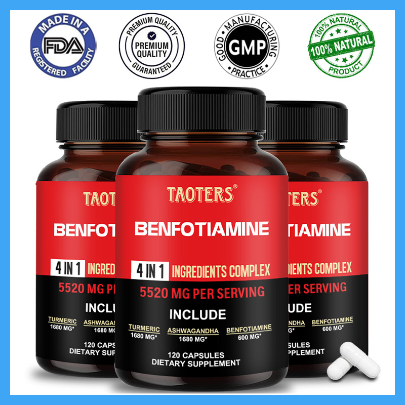4-in-1 Complex with Benfotiamine and Curcumin Supports Blood Sugar 120 Capsules