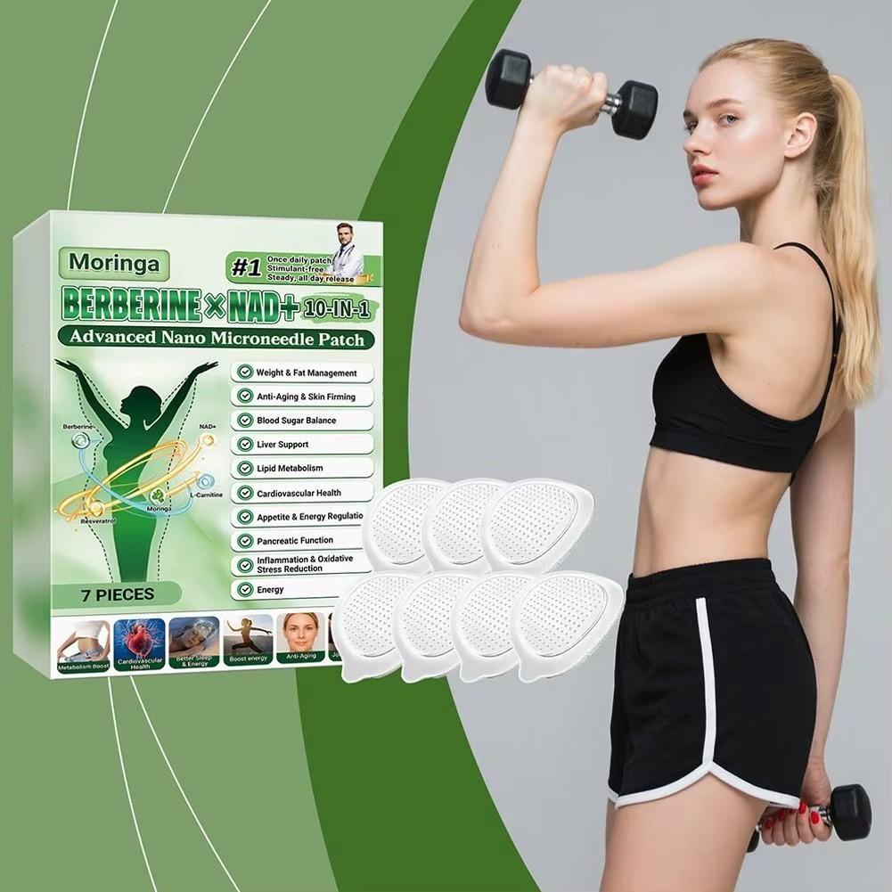 Moringa Berberine 10 in 1 Advanced Nano Microneedle Patch for Weight Loss.1x7pcs