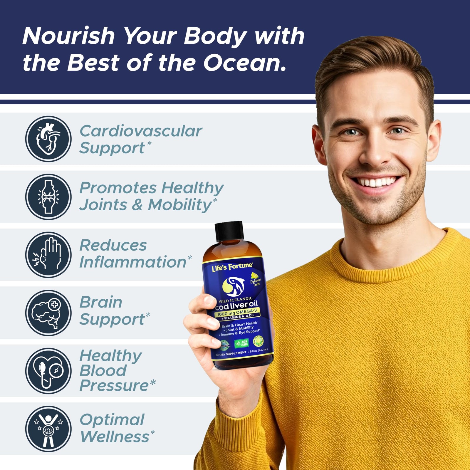 Life’S Fortune Lifes Fortune Cod Liver Oil Liquid Lemon Flavor Organic