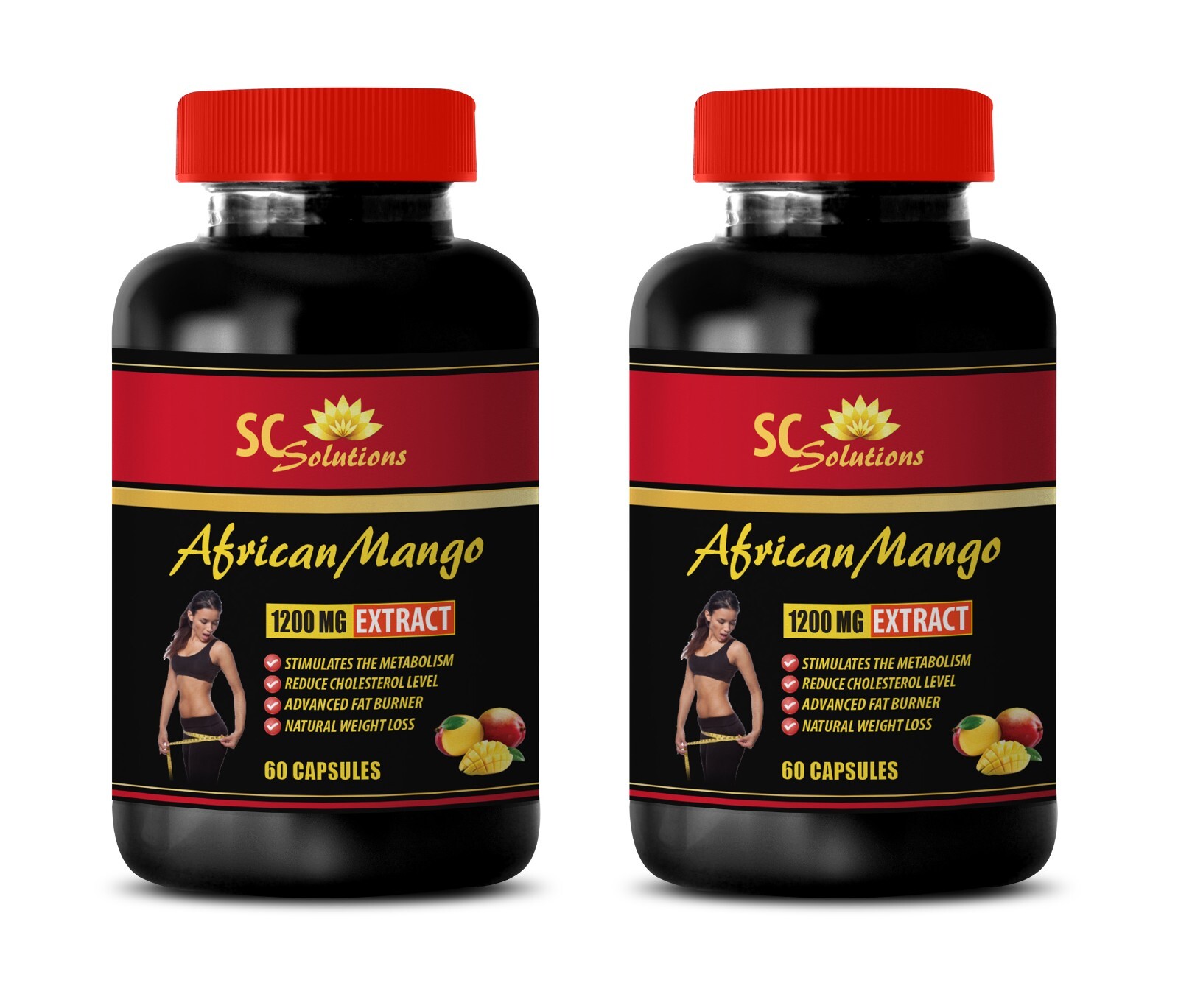 Fiber-rich – AFRICAN MANGO – Pure extract 2 Bottle 120 Capsules