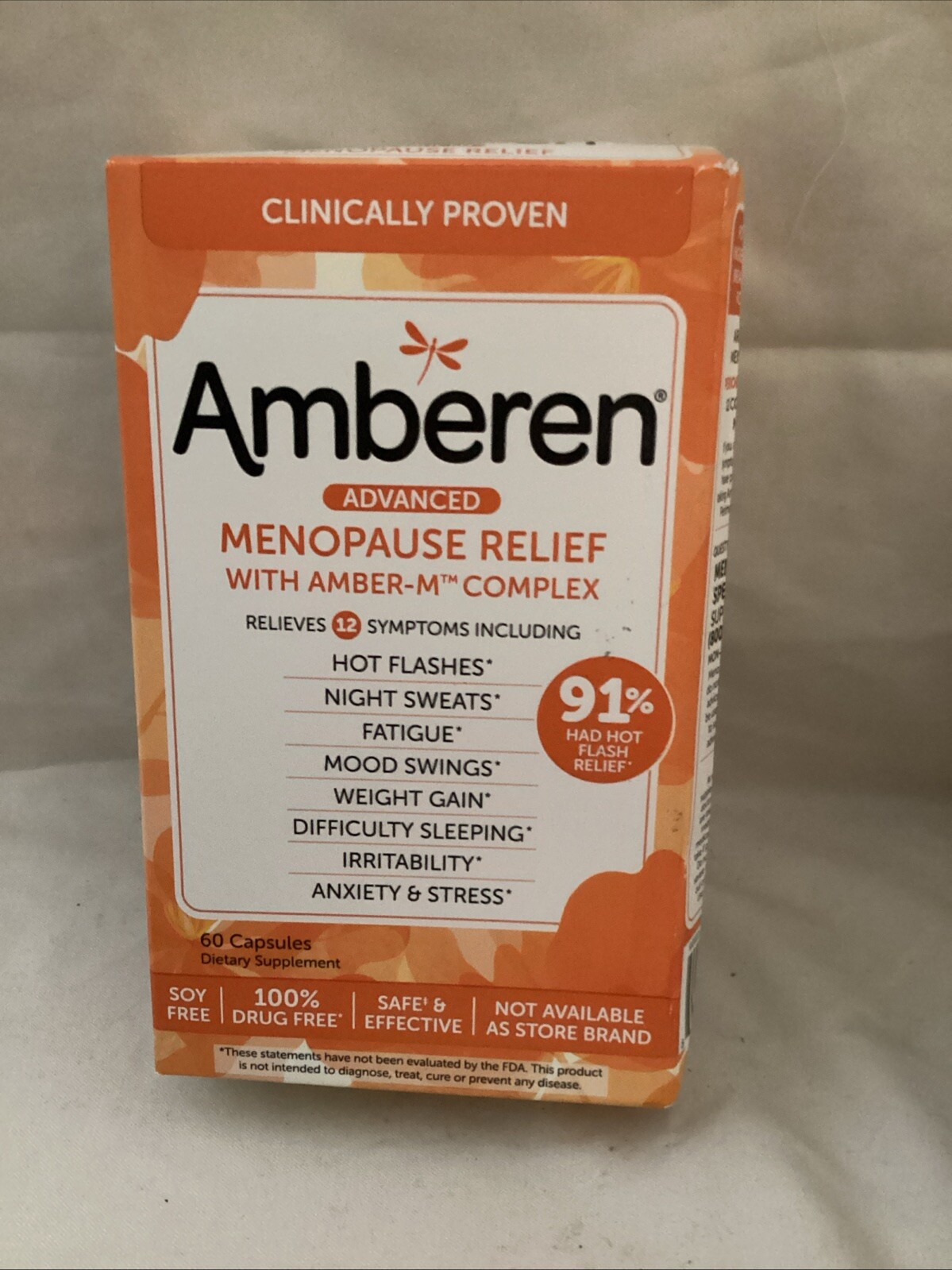 Amberen multi symptom Menopause Relief Capsules 60 capsules Damage Box