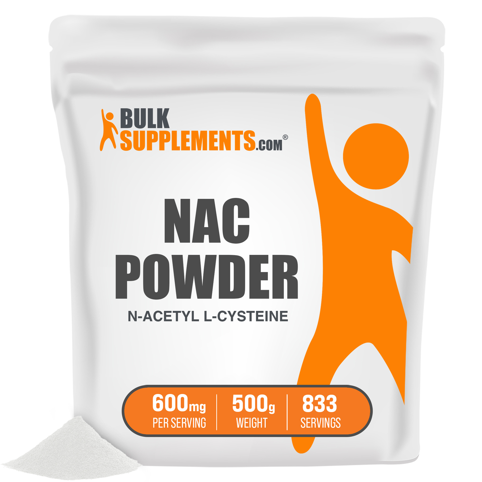 BulkSupplements N-Acetyl L-Cysteine (NAC) Powder 500g – 600mg Per Serving