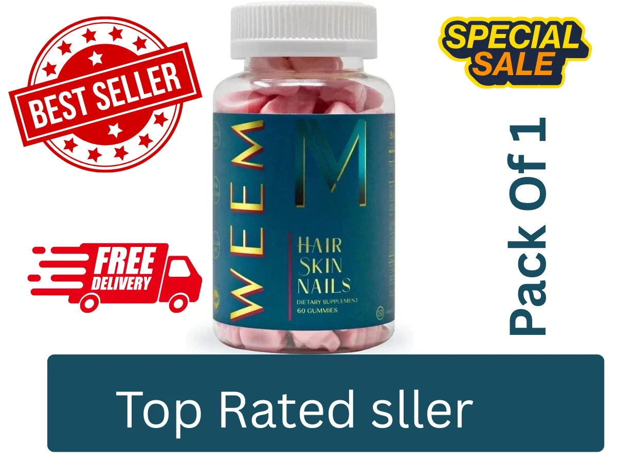 WEEM Hair Skin and Nails Gummies – Supports Healthy Hair – Vegan biotin (Pack 1)
