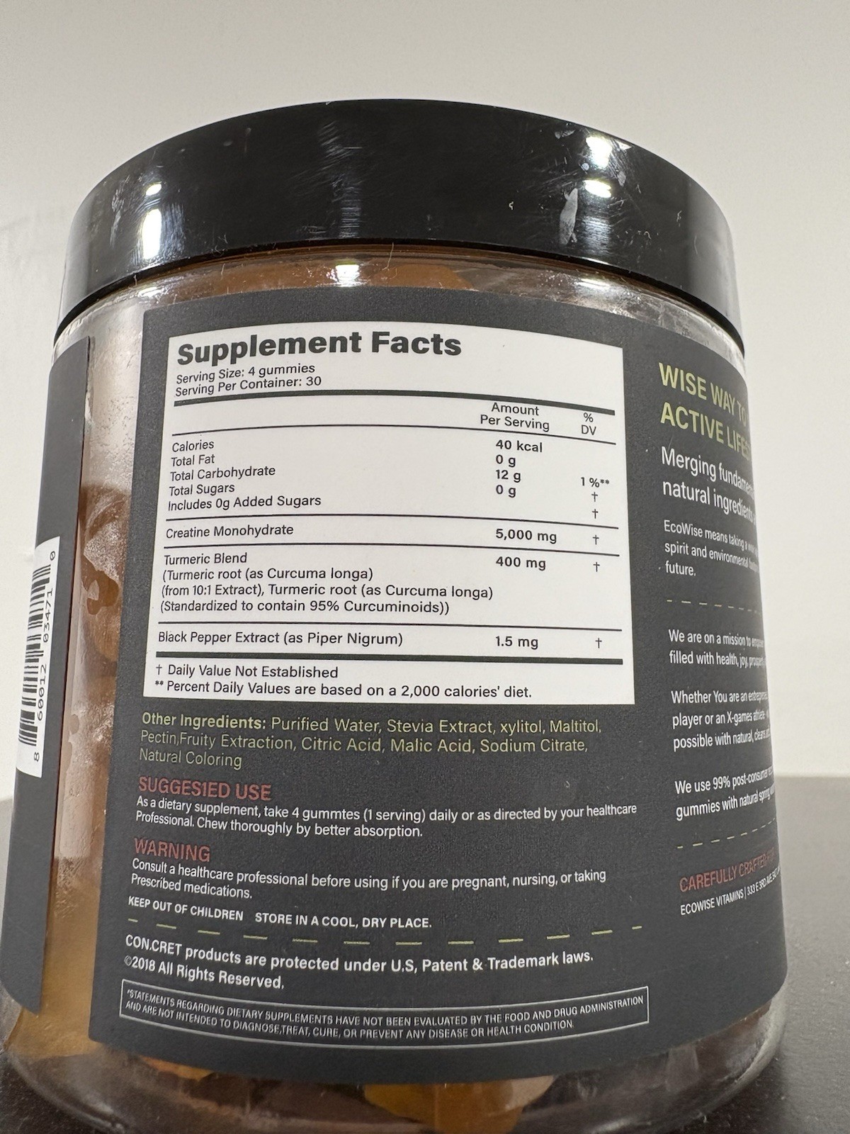 Creatine Monohydrate Gummies – Muscle, Stamina, & Recovery – Sugar-Free – 120ct