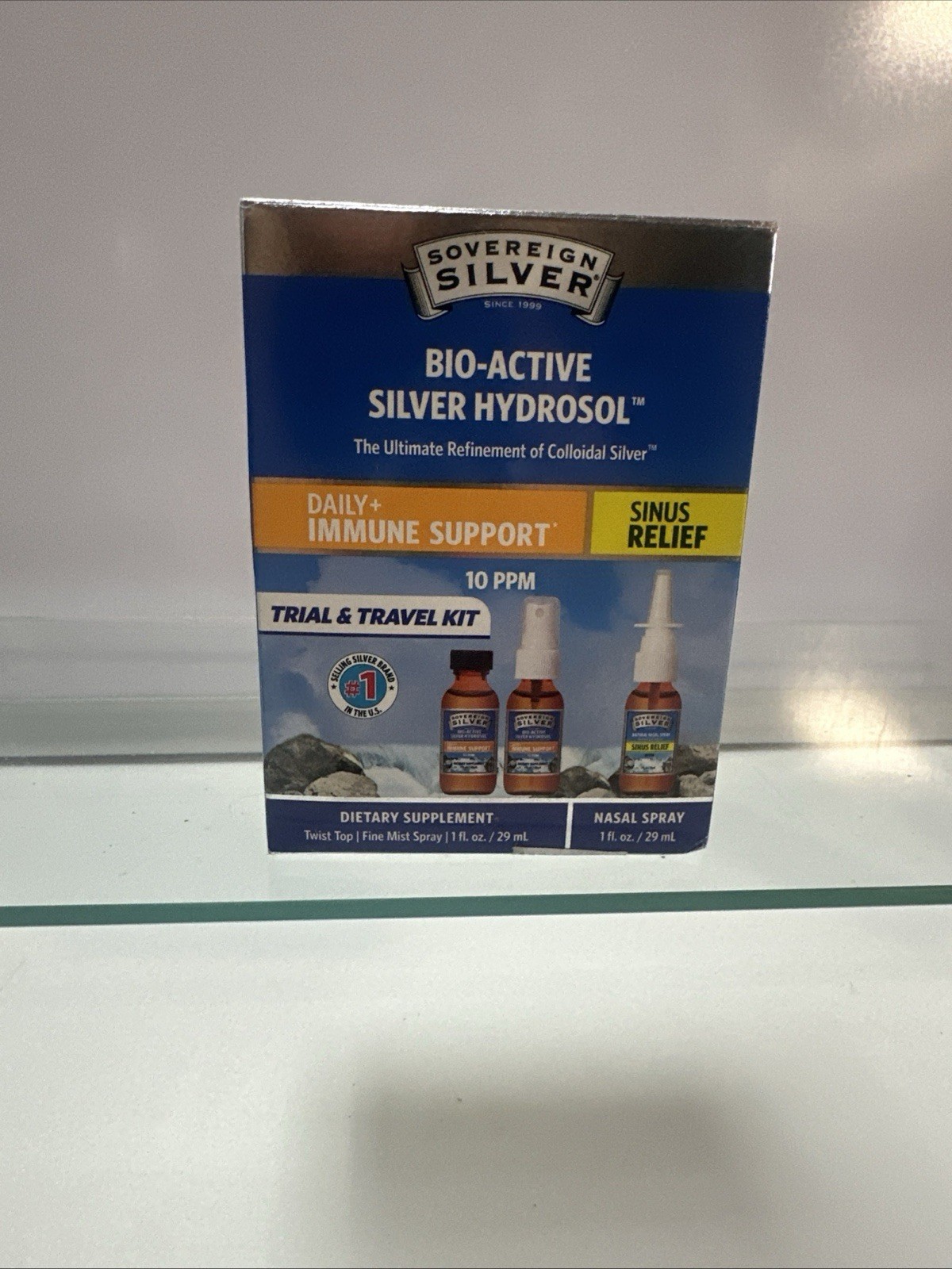 Sovereign Silver Bio-Active Silver Hydrosol Dietary Supplement Travel Kit