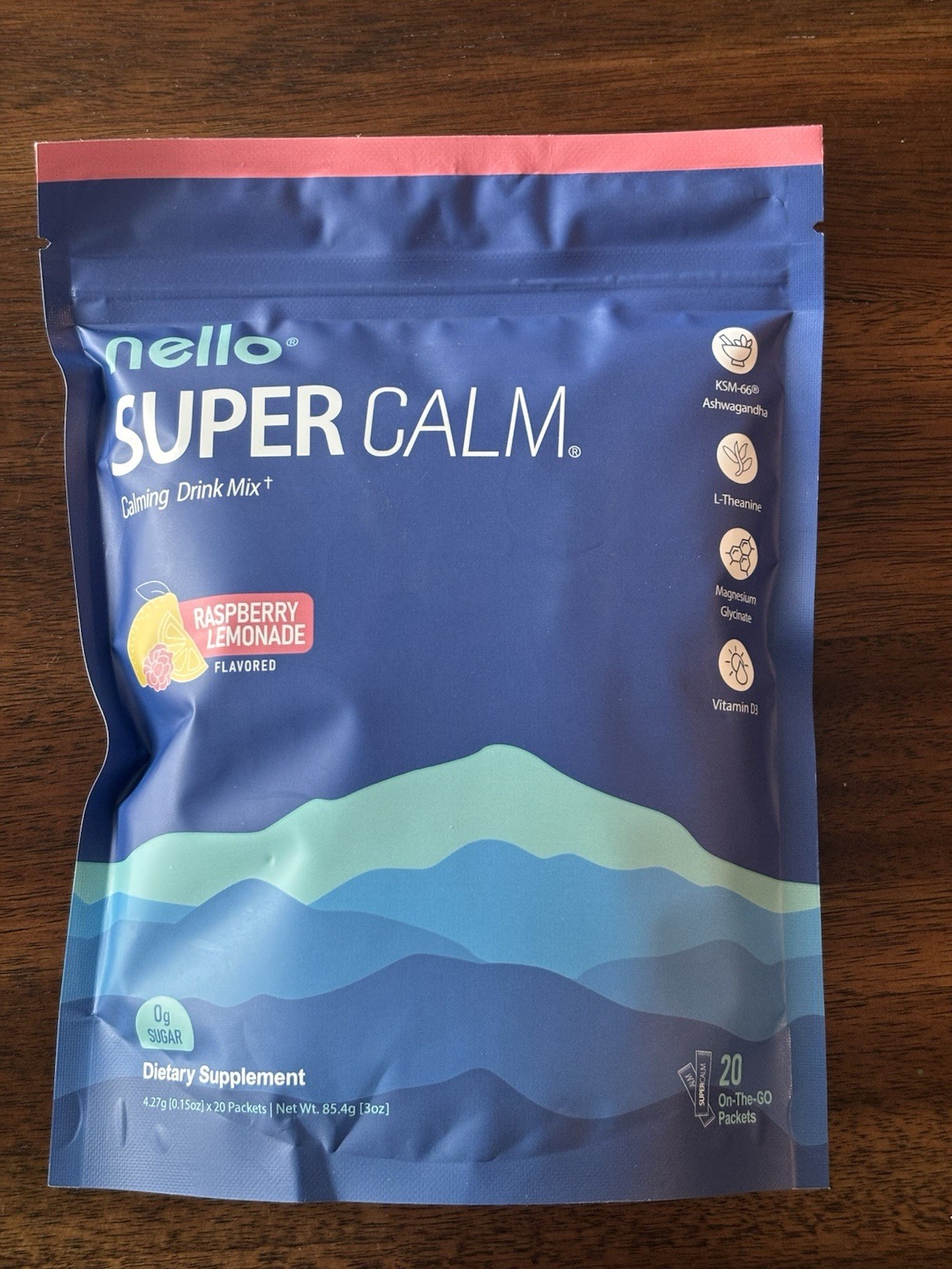 nello SUPER CALM Calming Drink Mix Raspberry Lemonade 20 servings 7/26 EXP