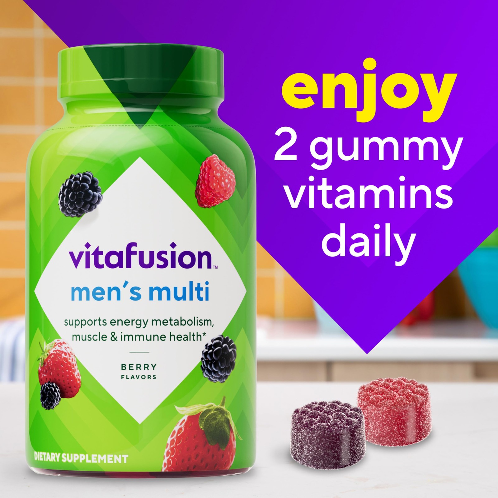 vitafusion Adult Gummy Vitamin Supplement for Men, 120 Count (Pack of 1)