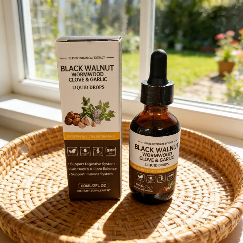 – Black Walnut, Wormwood, Parasite Detoxify – 60ml Clove & Garlic Liquid Drops