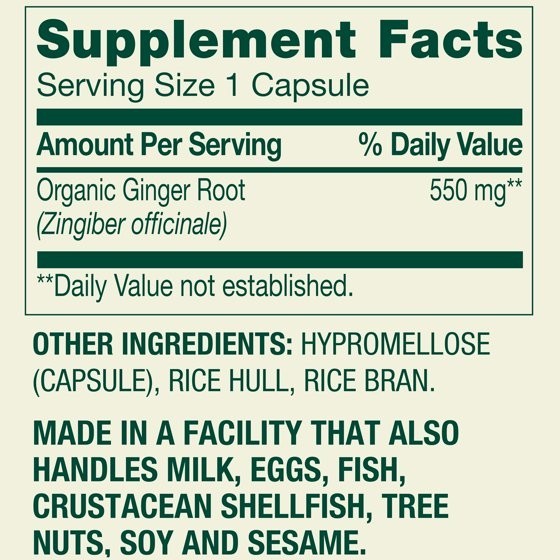 (2 Pack) Spring Valley Ginger Root 550 mg Capsules, 100 Count.