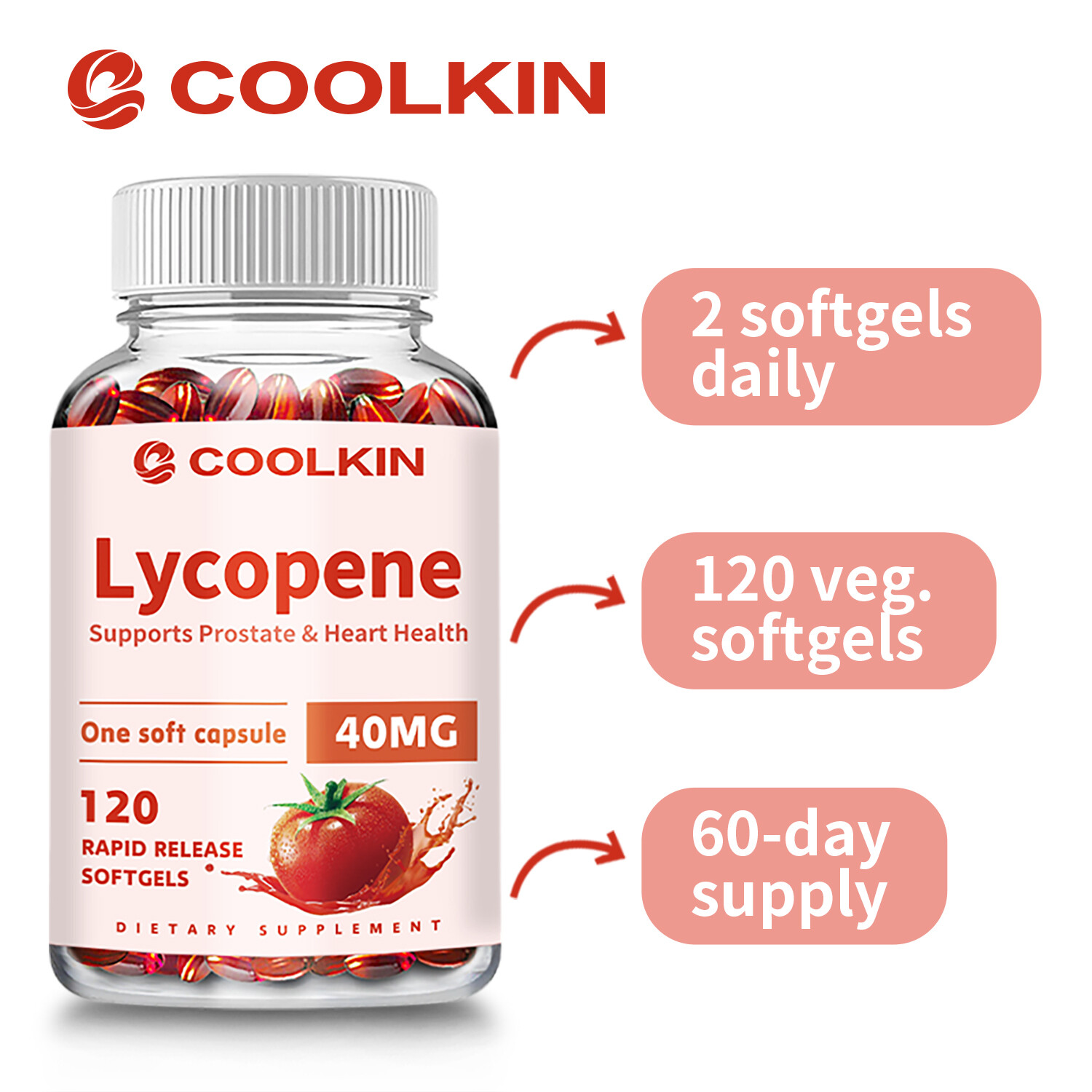 Lycopene 40mg-Antioxidant Prostate Health Support Immune & Heart Health Support