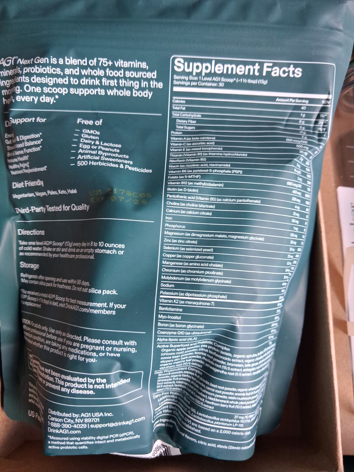 AG1 Athletic Greens Citrus Daily Foundational Nutrition Starter Kit EXP 07/26