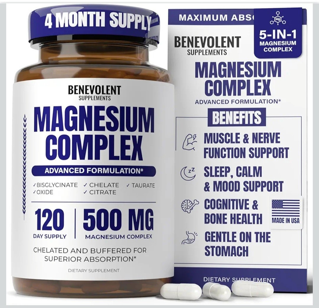 Benevolent Magnesium Supplements- Chelated And Buffered Extra Absorbtion
