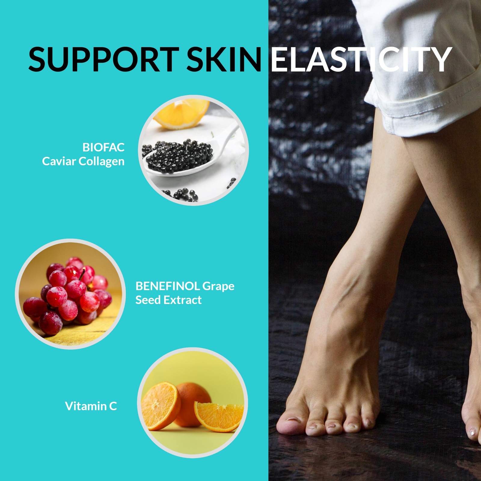 UpNourish Cellulite Vein Health Supplement with Caviar Collagen, SOD DIMPLESS…