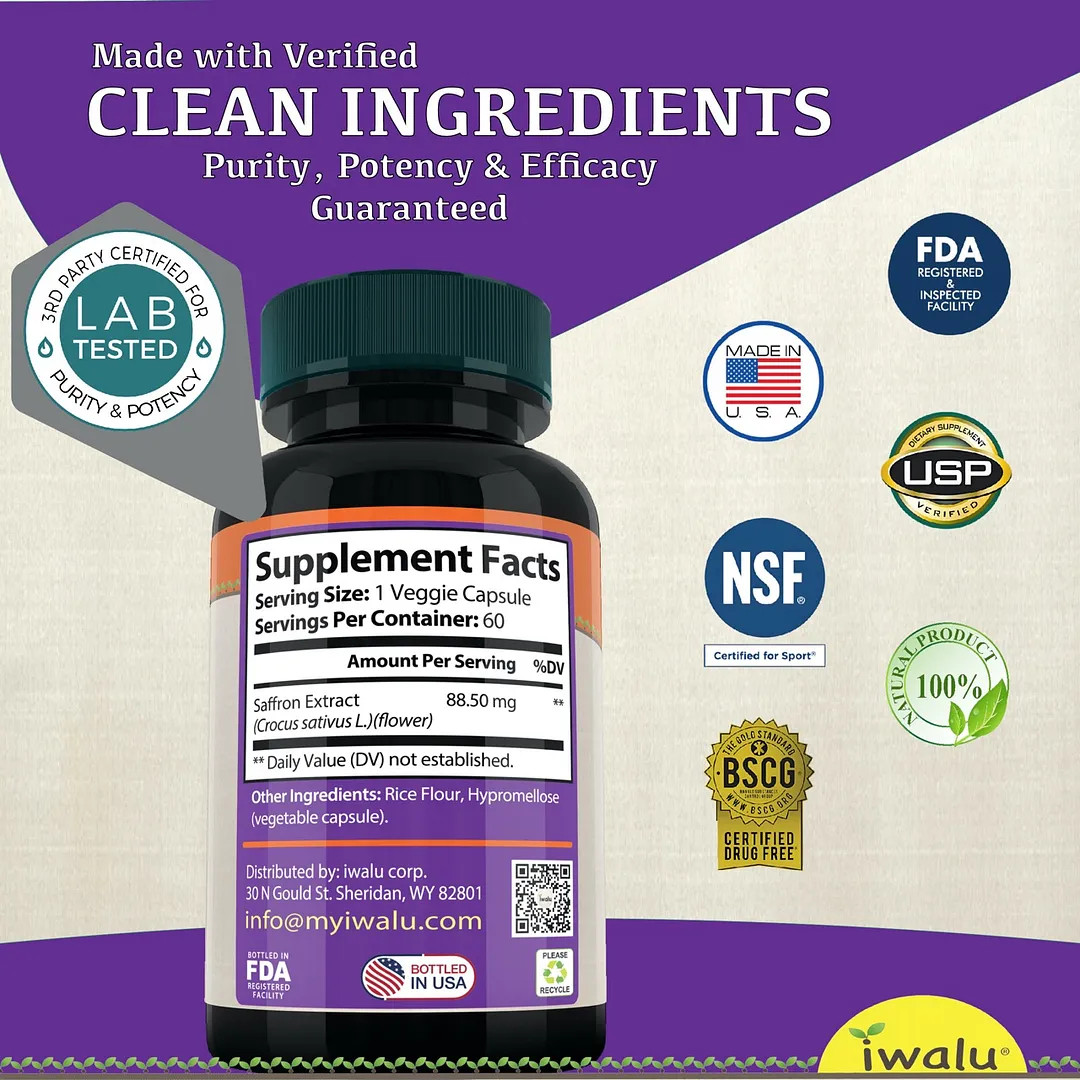 Saffron For Appetite Suppressant | Best Supplement Capsules FREE SHIP