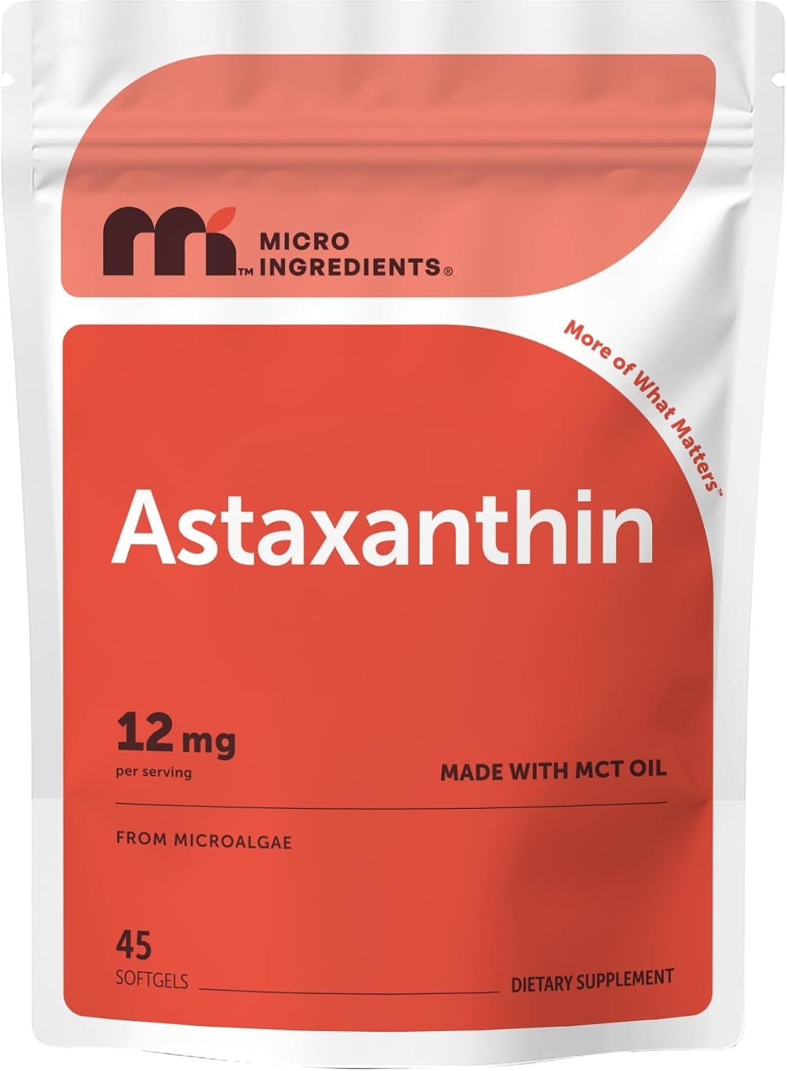 Fresh Microalgae Source: Astaxanthin 12mg Softgel with MCT Oil – 45 Pack