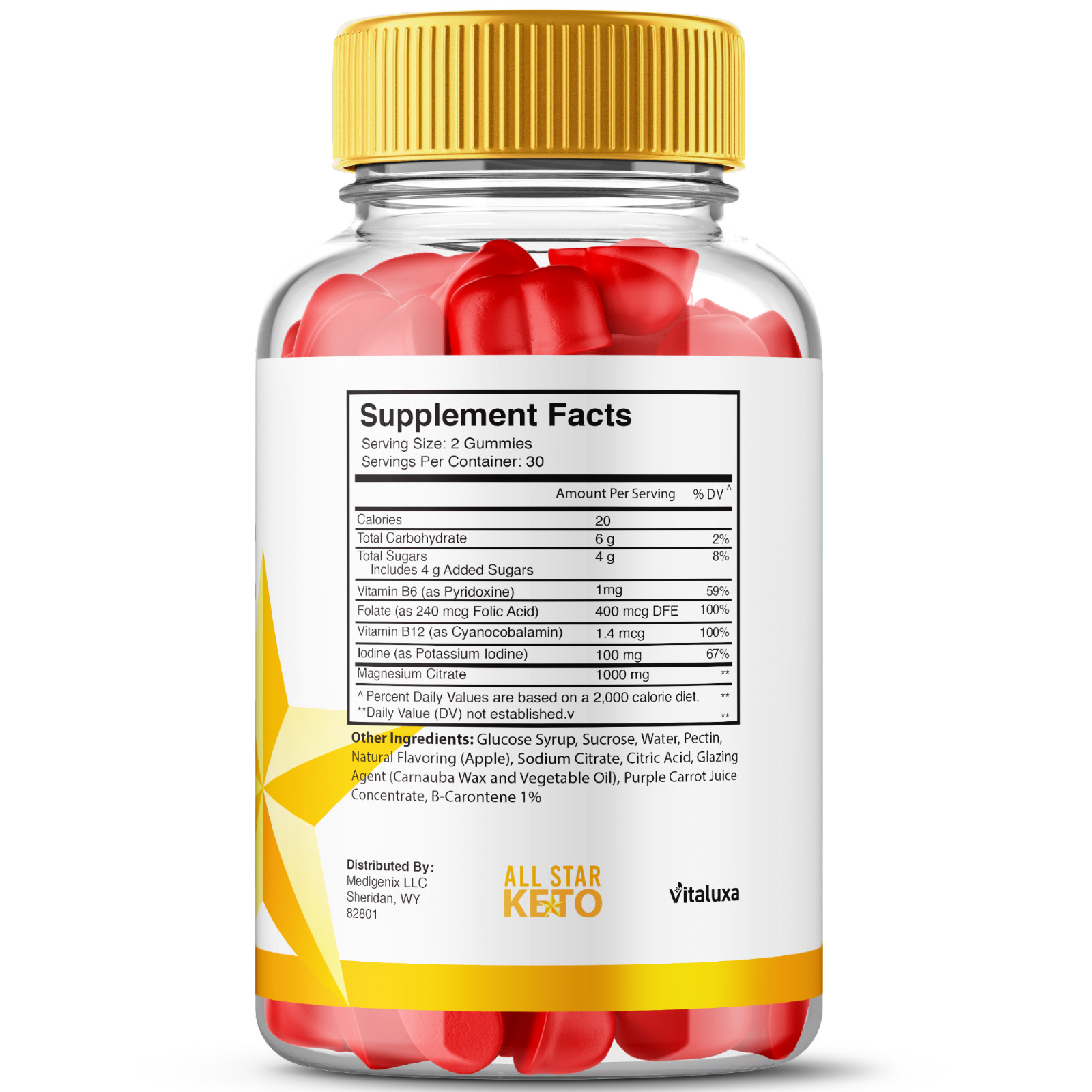 (5 Pack) All Star Keto ACV Gummies, Advanced Supplement Support (300 Capsules)